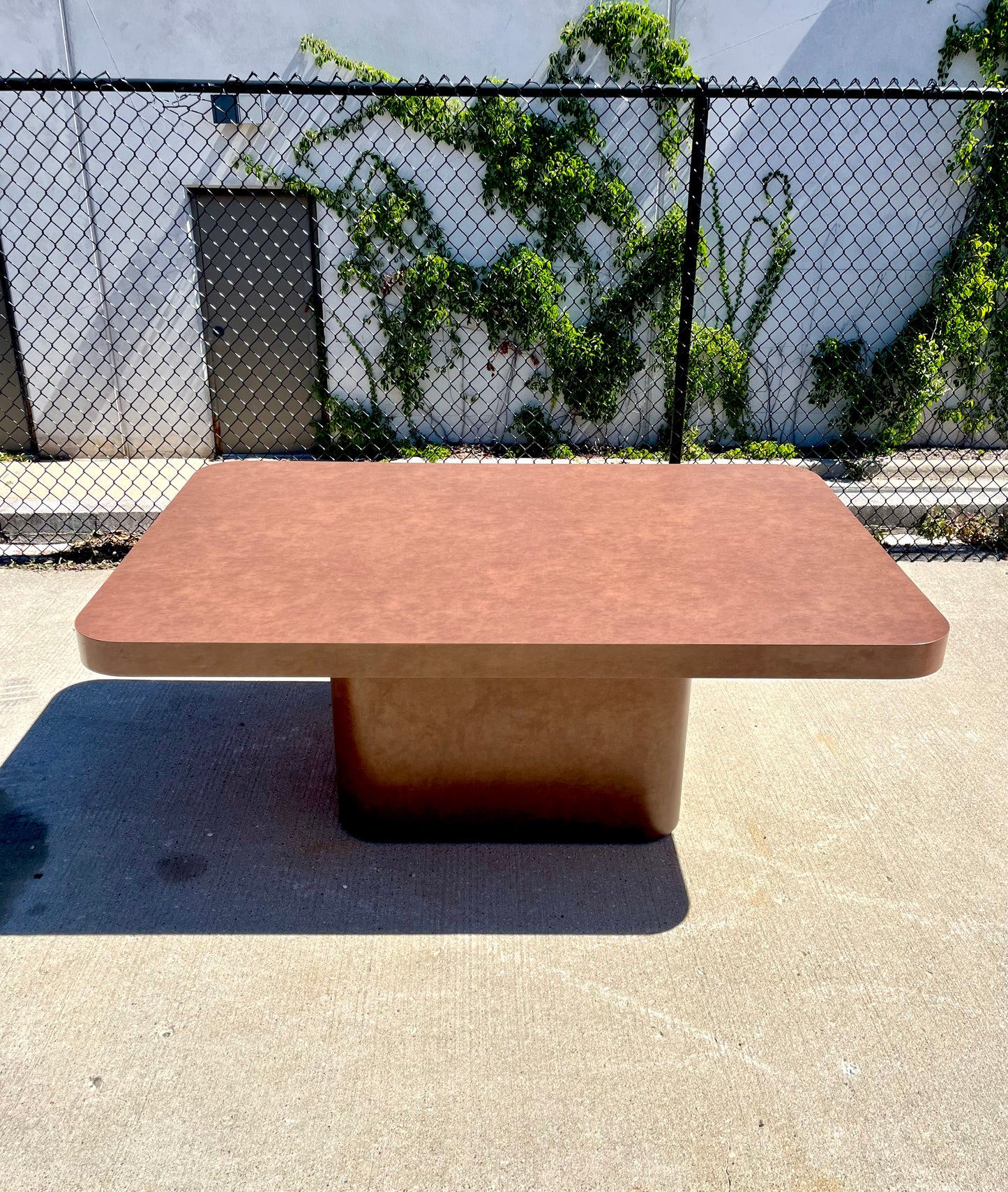Postmodern Chocolate Brown Textured Laminate Dining Table