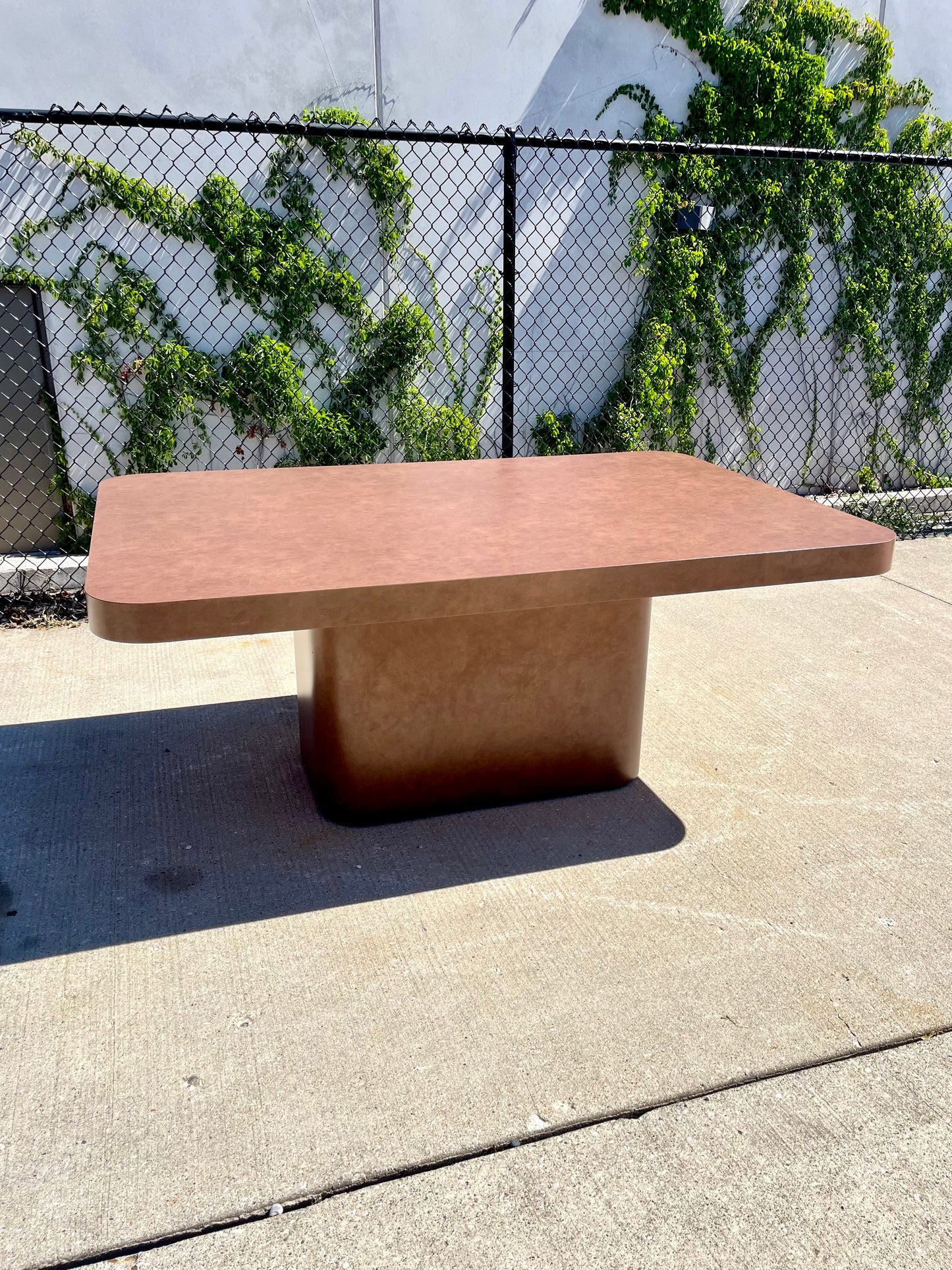 Postmodern Chocolate Brown Textured Laminate Dining Table