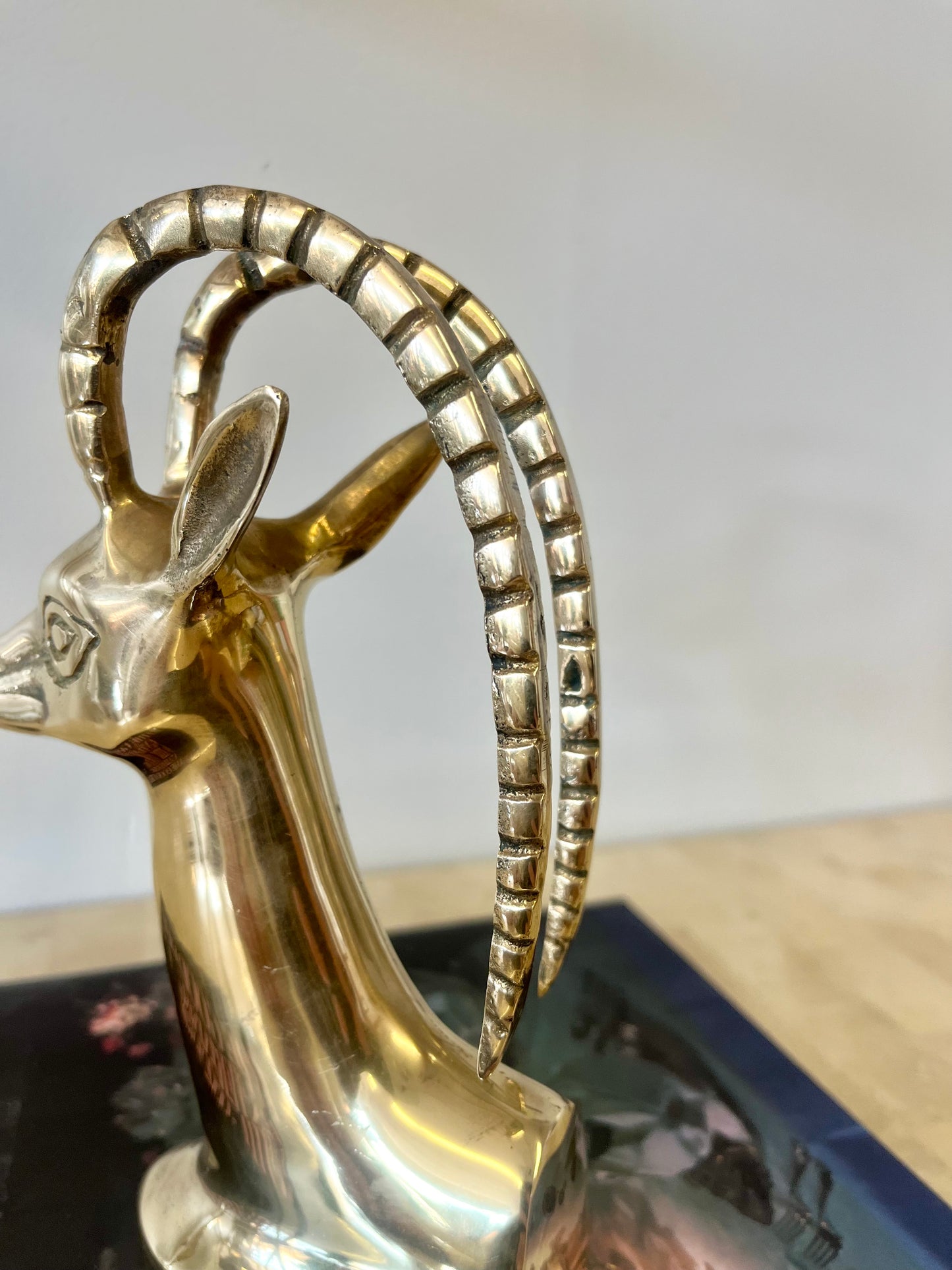 Vintage Brass Gazelle Bookend