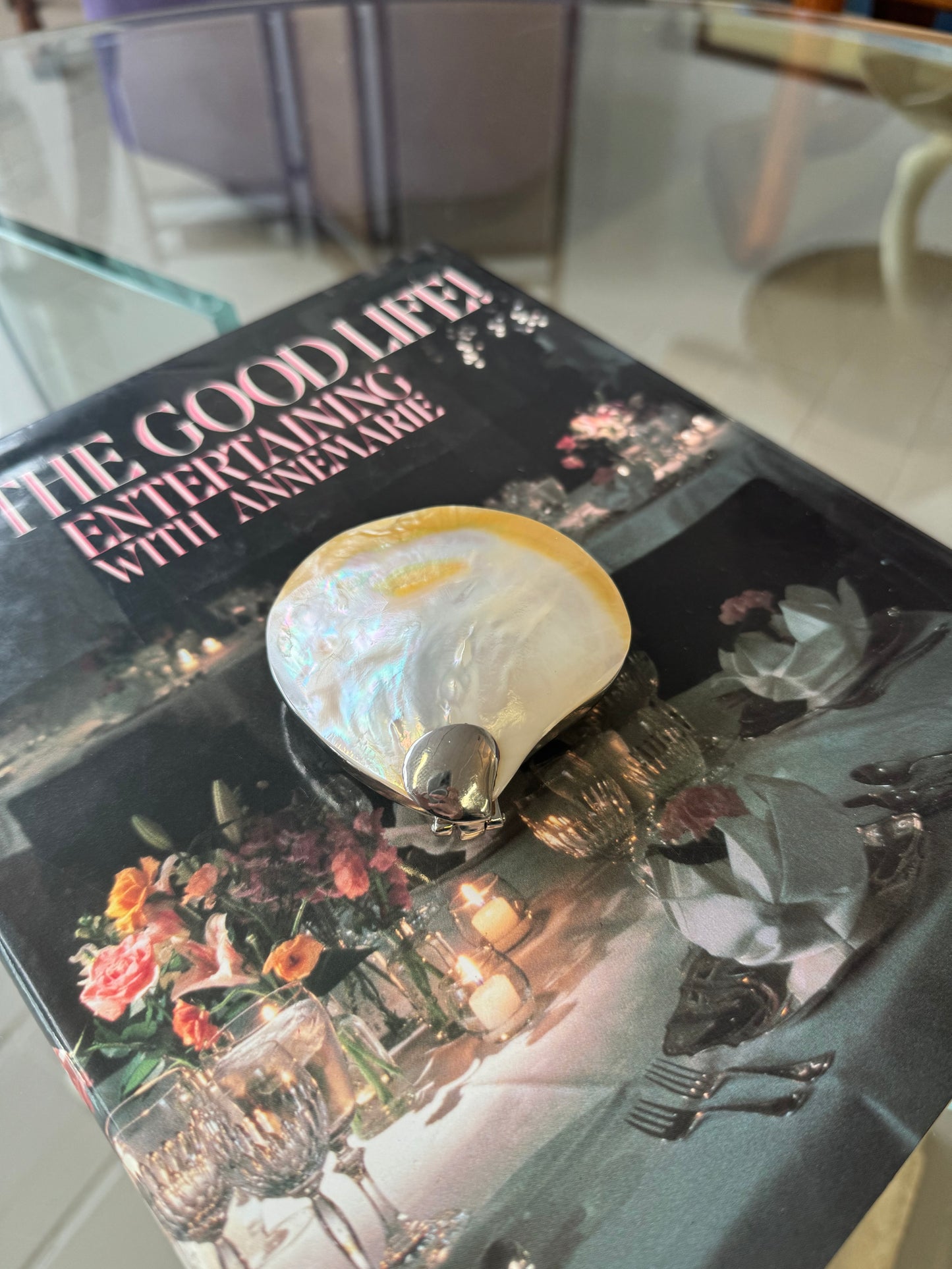Vintage Mother-of-Pearl Enameled Trinket Box