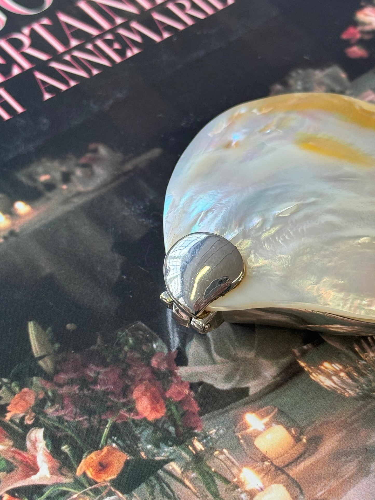 Vintage Mother-of-Pearl Enameled Trinket Box