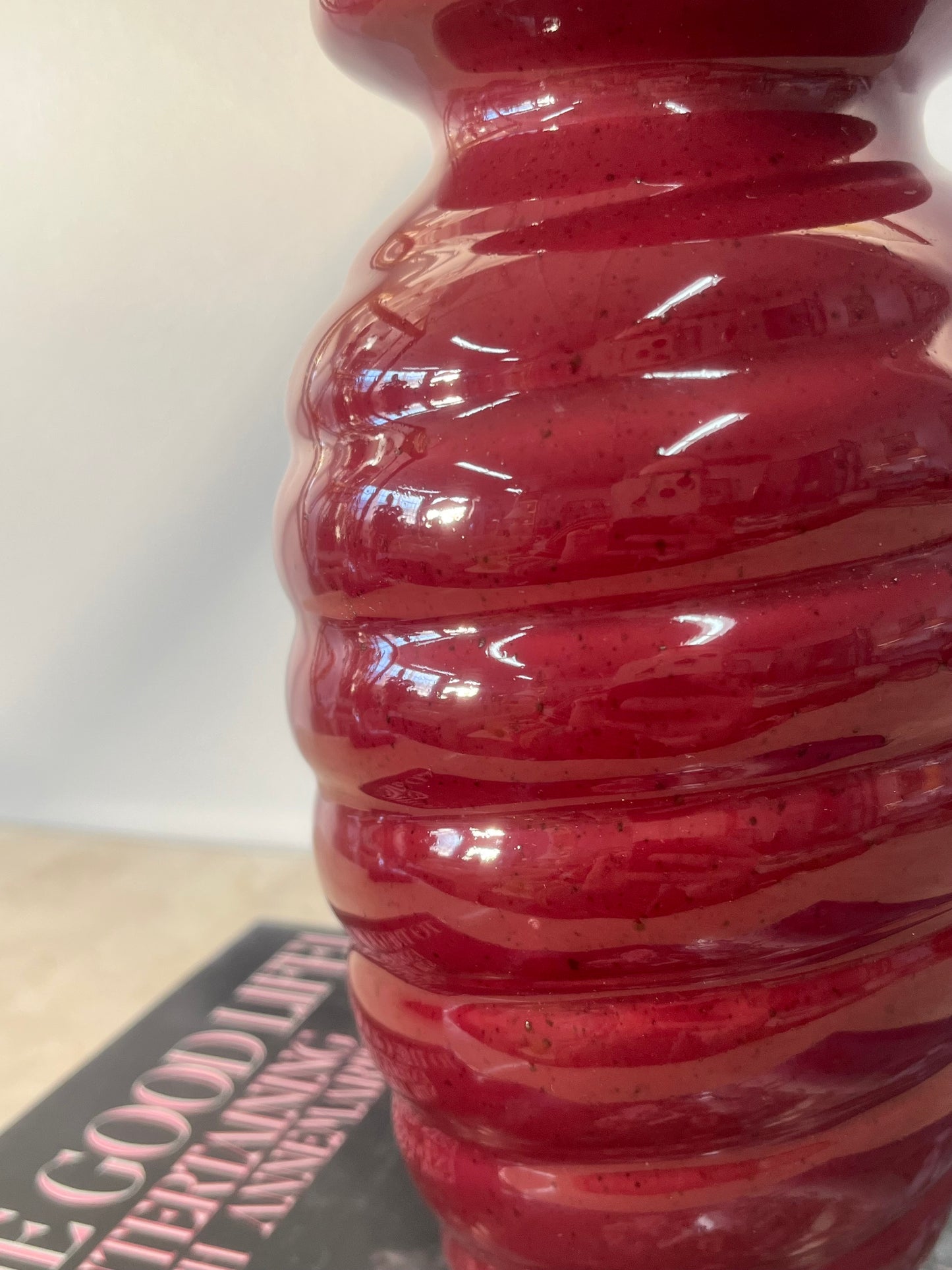 Vintage 2001 Maroon Swirl Haeger Vase
