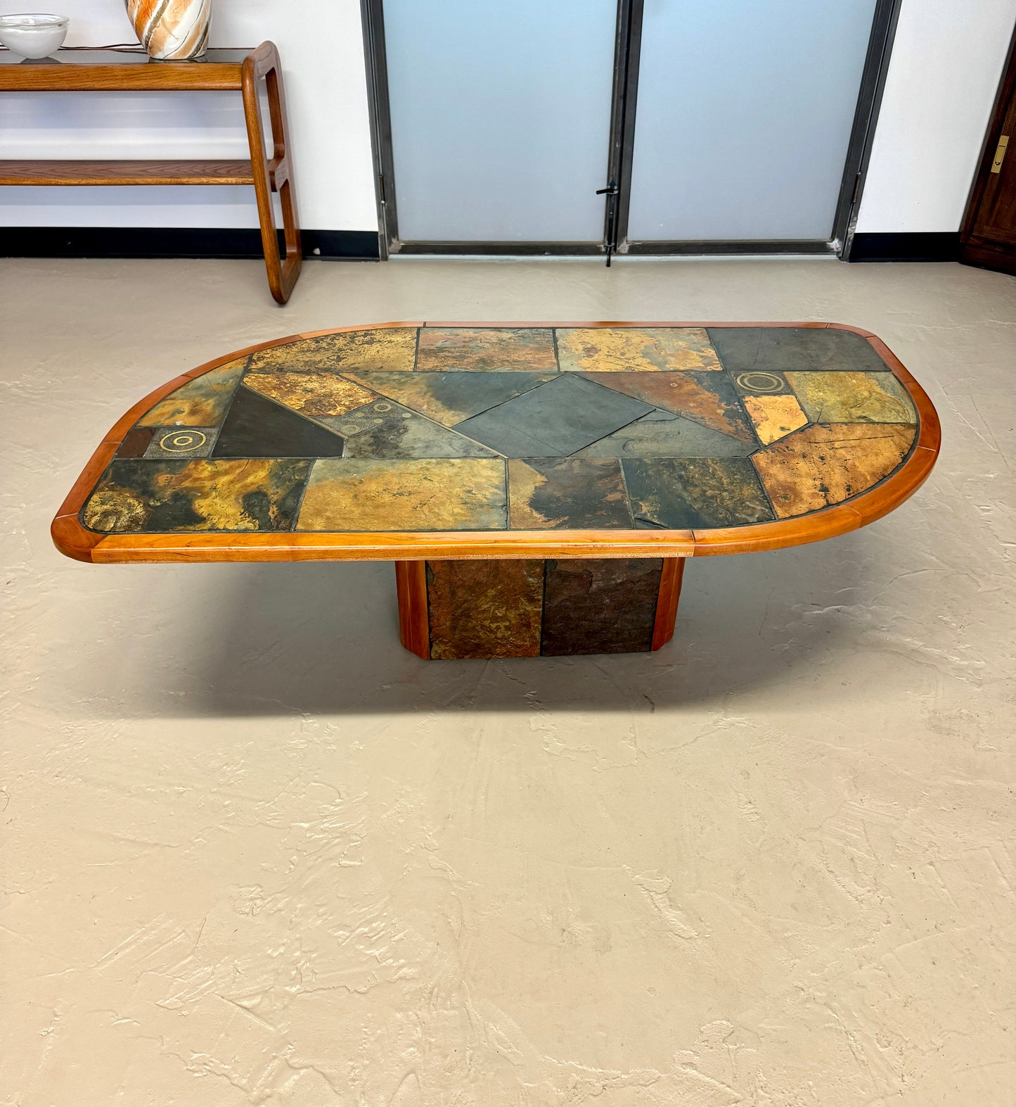 Vintage Paul Kingma Style Mosaic Slate Coffee Table