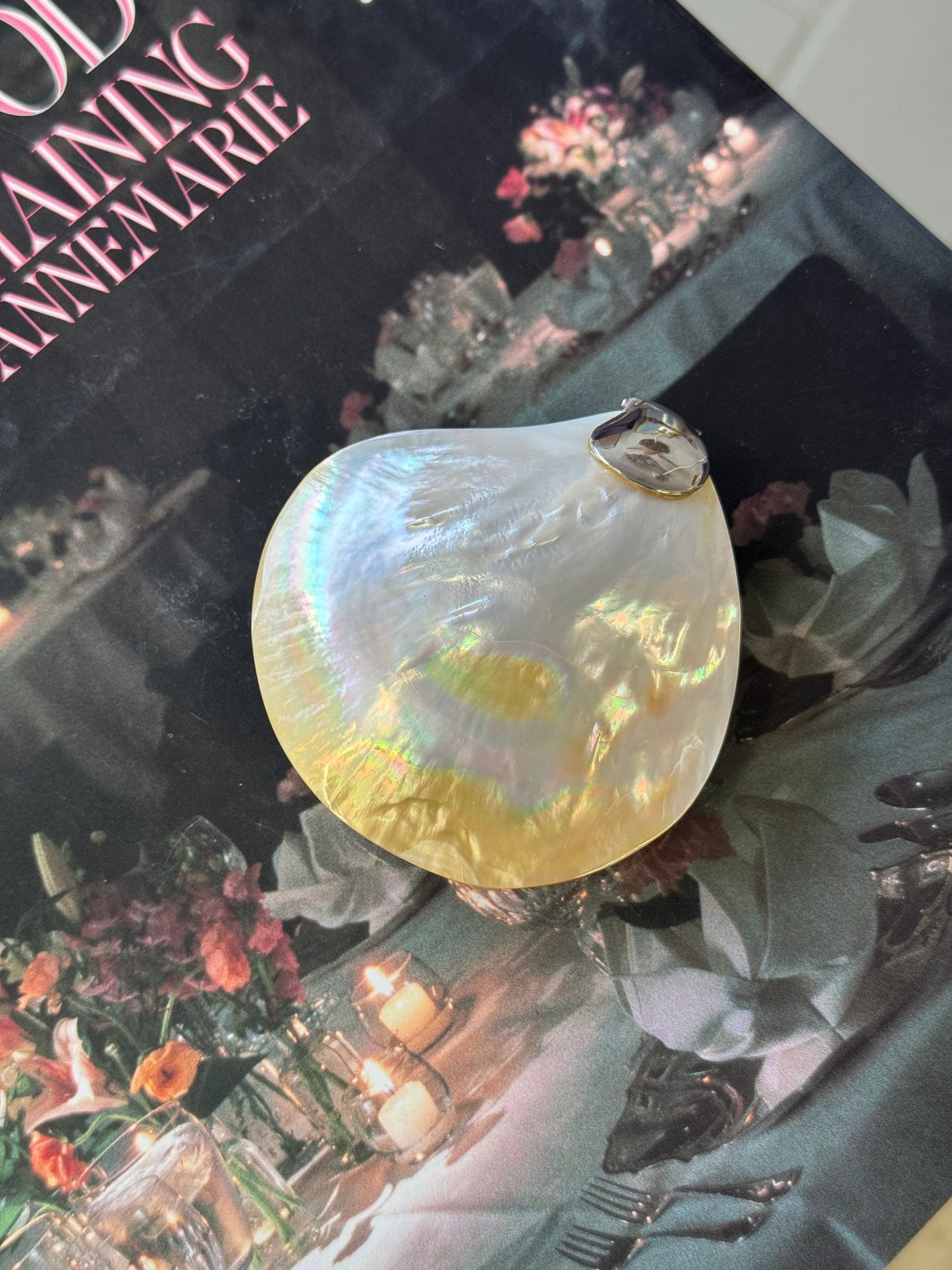 Vintage Mother-of-Pearl Enameled Trinket Box