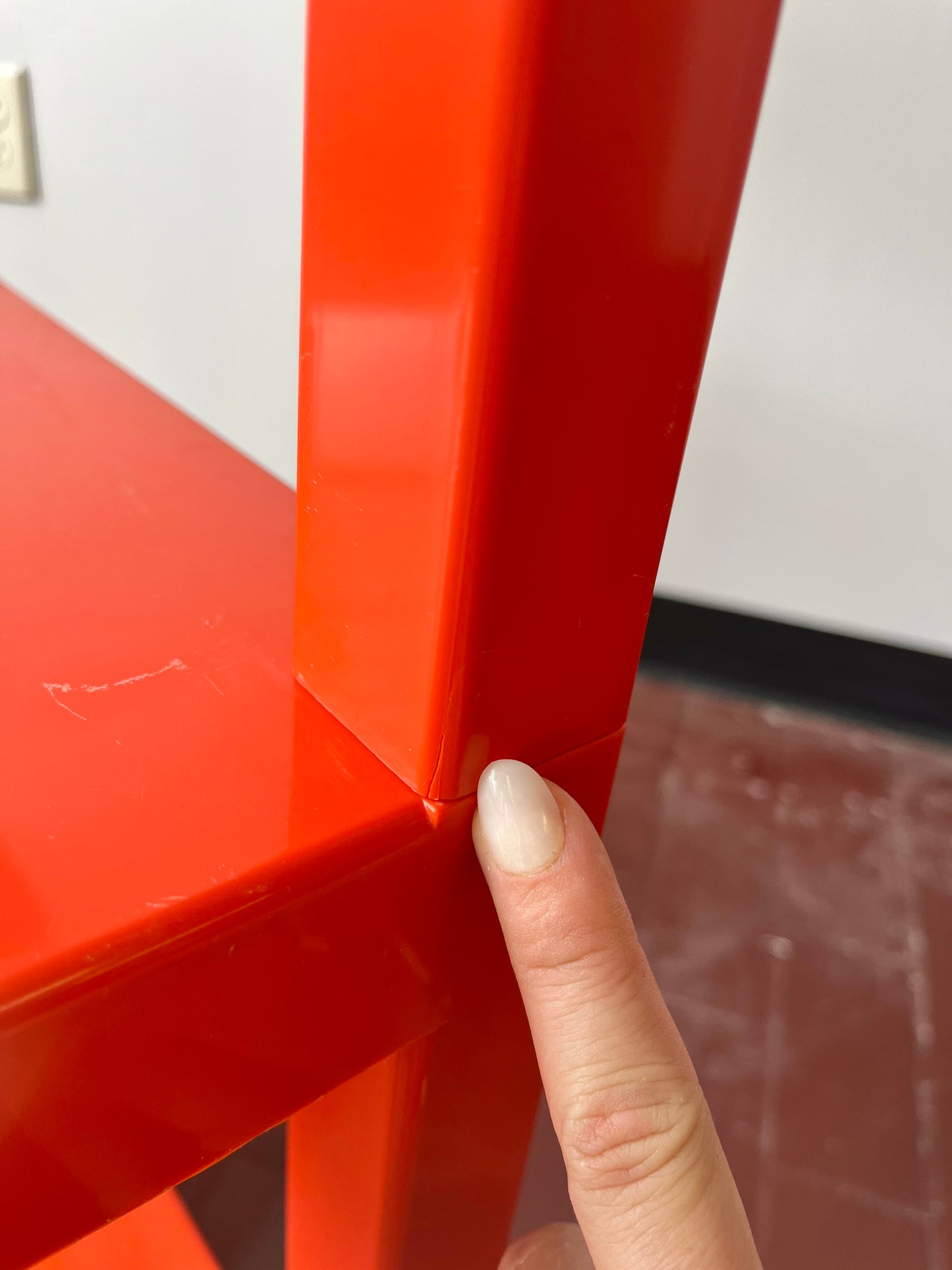 Vintage 1970s Orange Plastic Modular Shelving Set