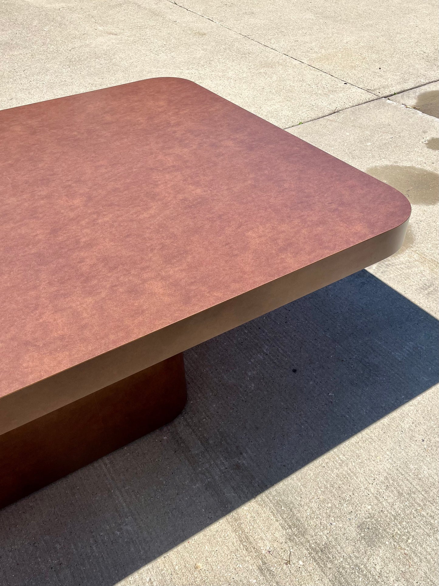 Postmodern Chocolate Brown Textured Laminate Dining Table