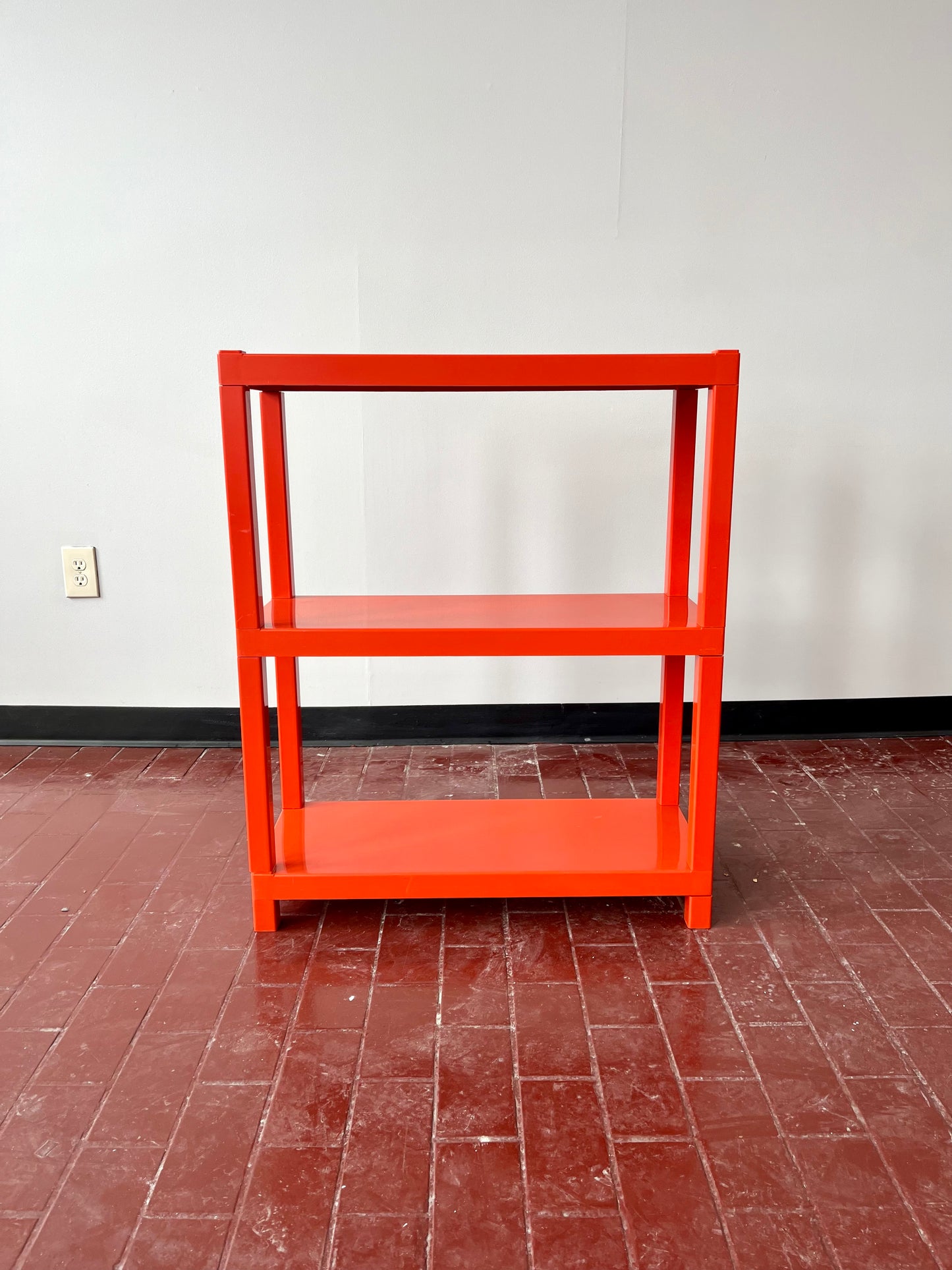 Vintage 1970s Orange Plastic Modular Shelving Set