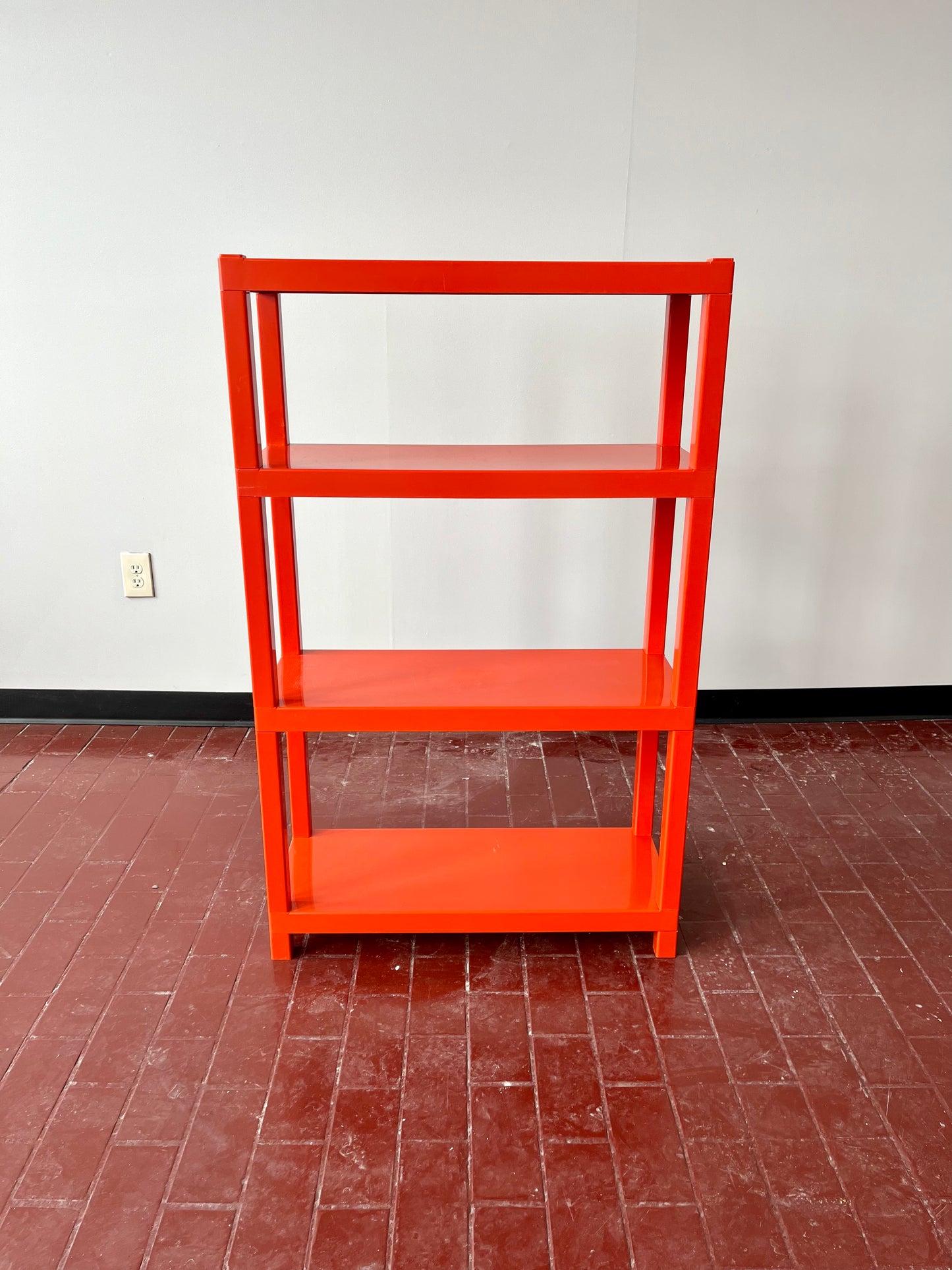 Vintage 1970s Orange Plastic Modular Shelving Set
