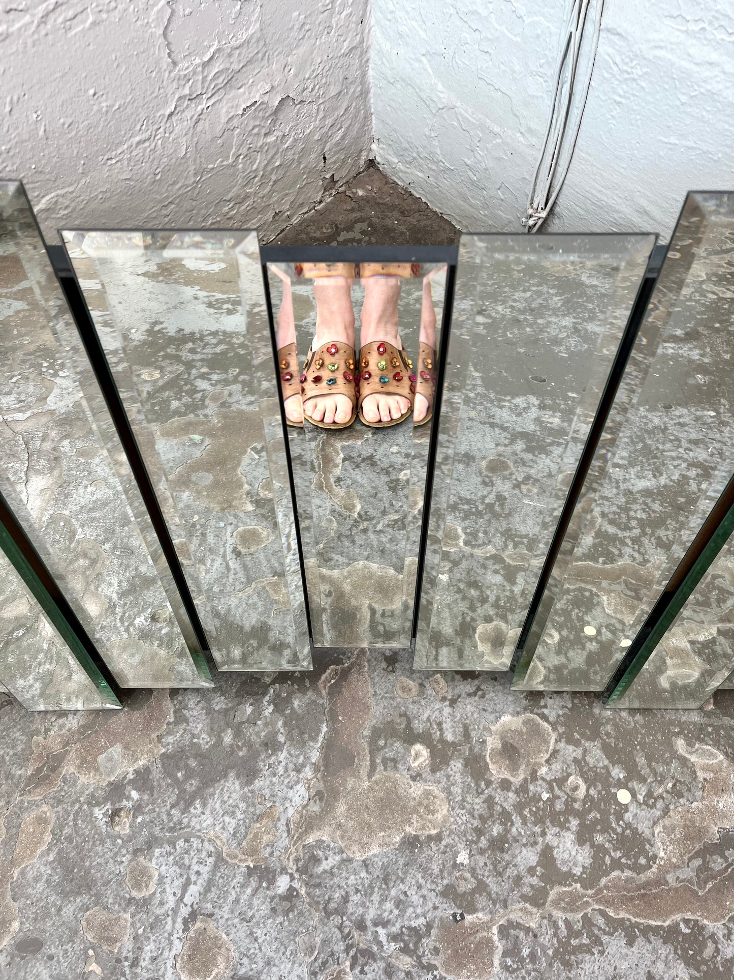 Vintage 1989 Art Deco Style 13 Panel Wall Mirror