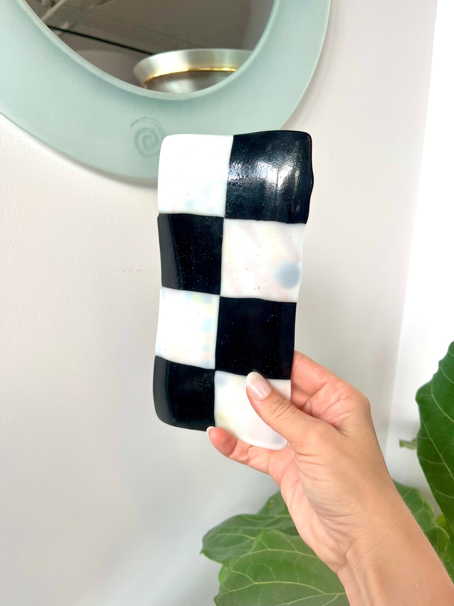 Postmodern Artist-made Fused Glass Decorative Plate