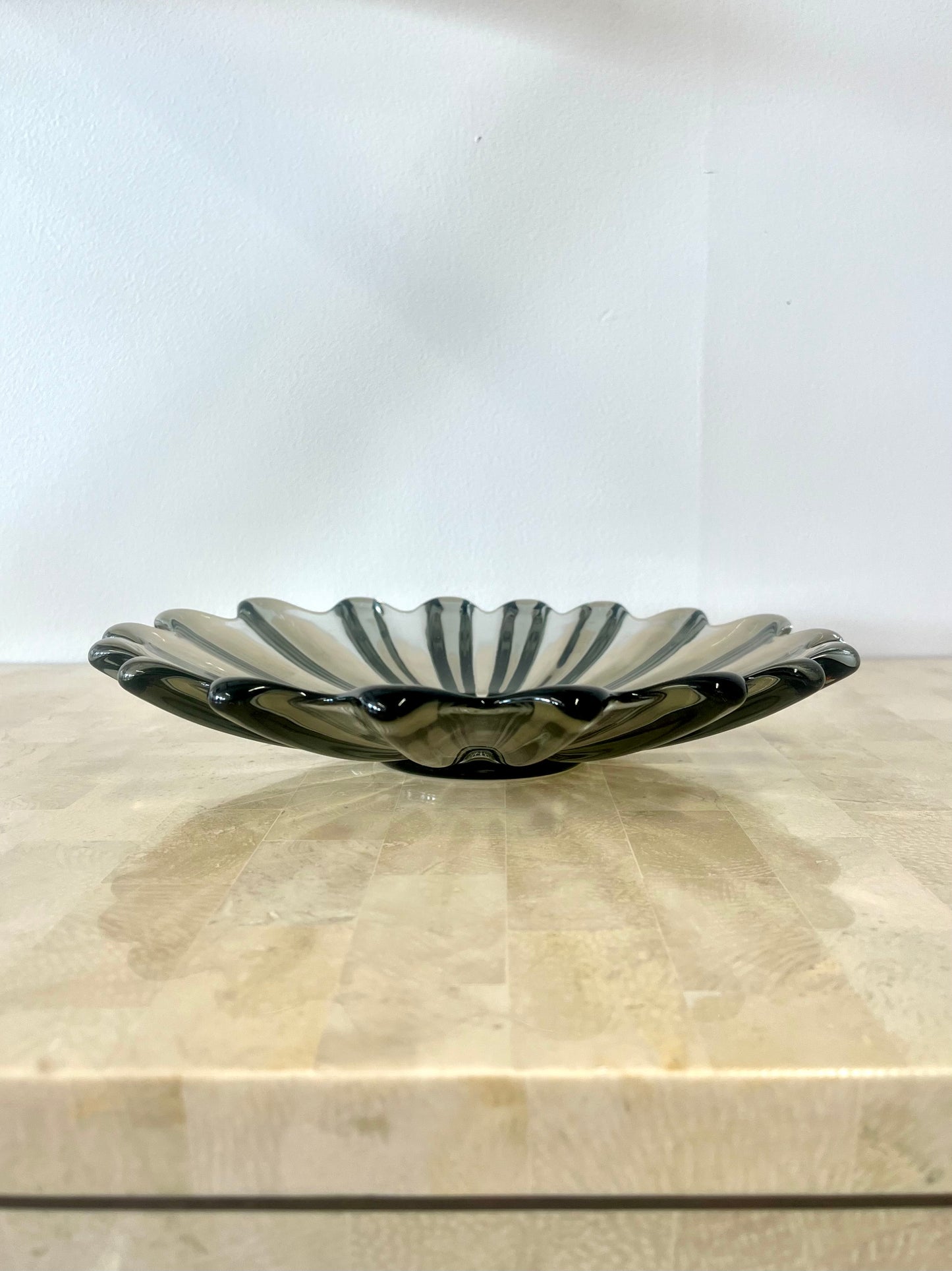 MCM Federal Glass Celestial Smokey Grey Console Dish