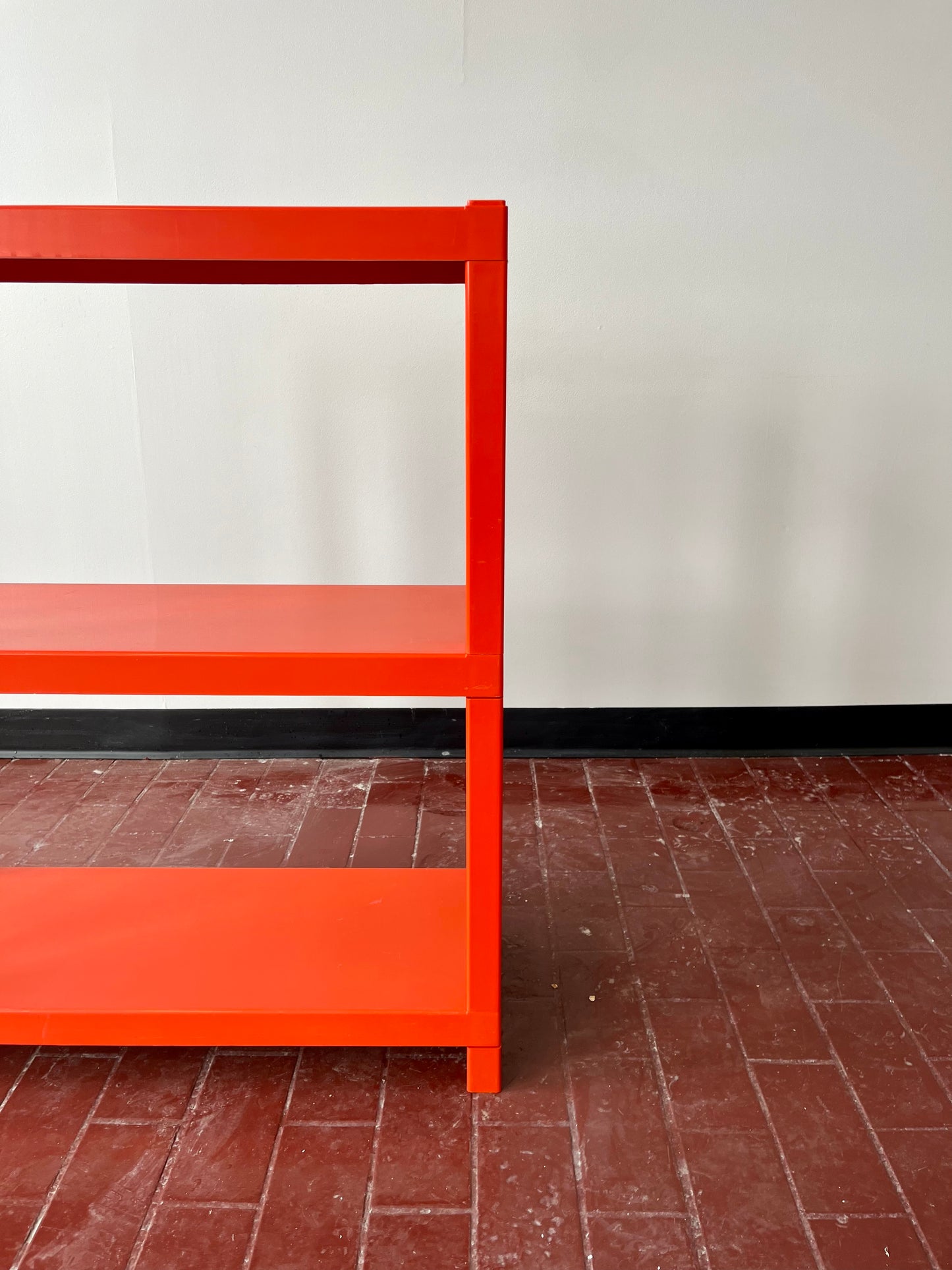 Vintage 1970s Orange Plastic Modular Shelving Set