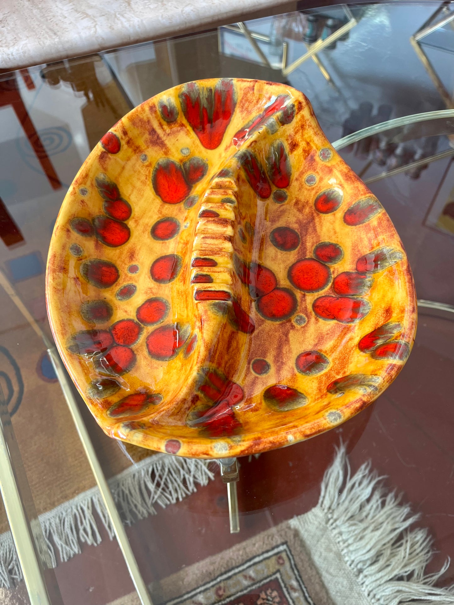 Mid-century Biomorphic Oversized Ceramic Ashtray