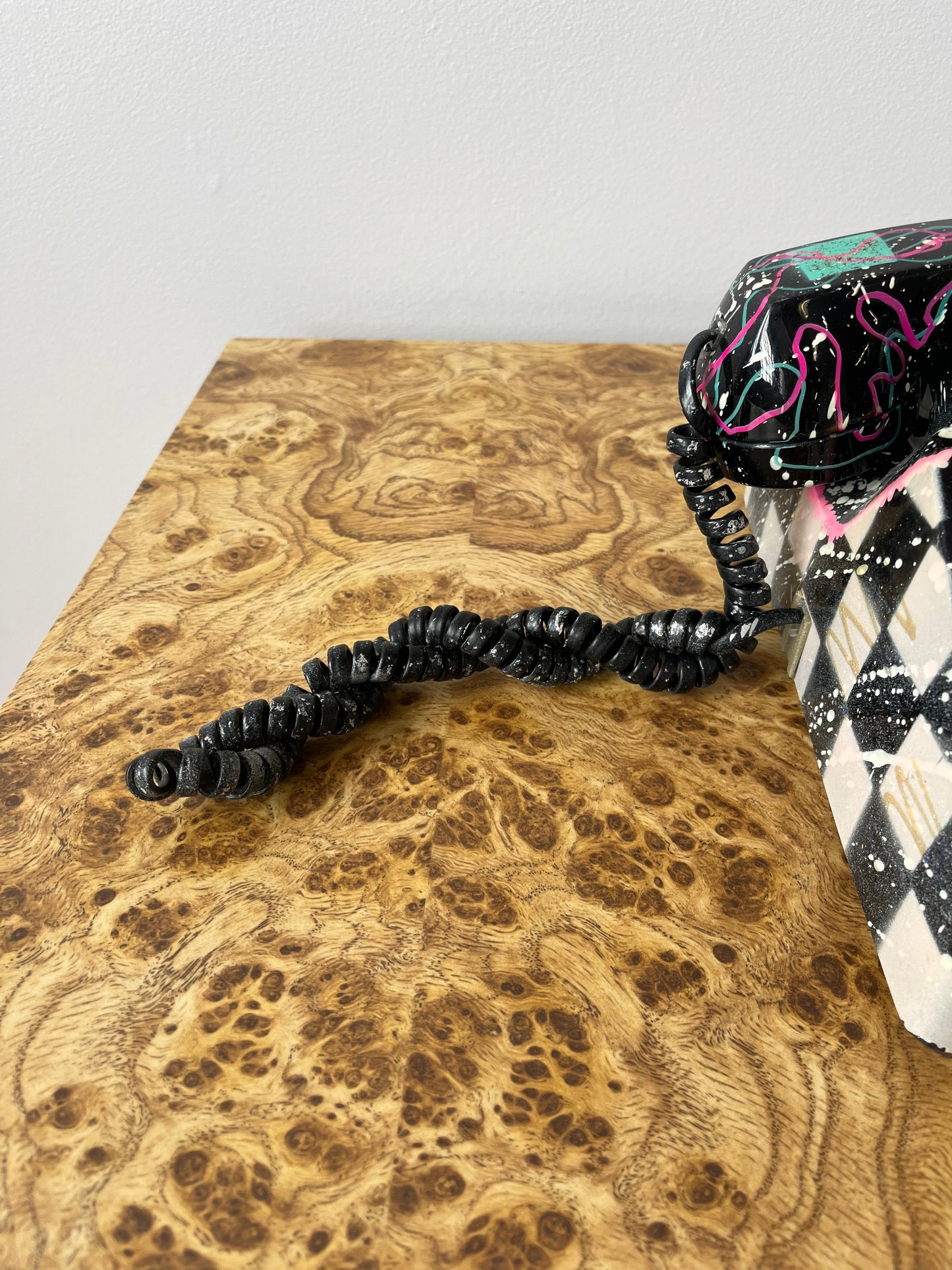 Vintage 1990 Original Signed Hollis Fingold Painted Telephone “Phoneys” Sculpture