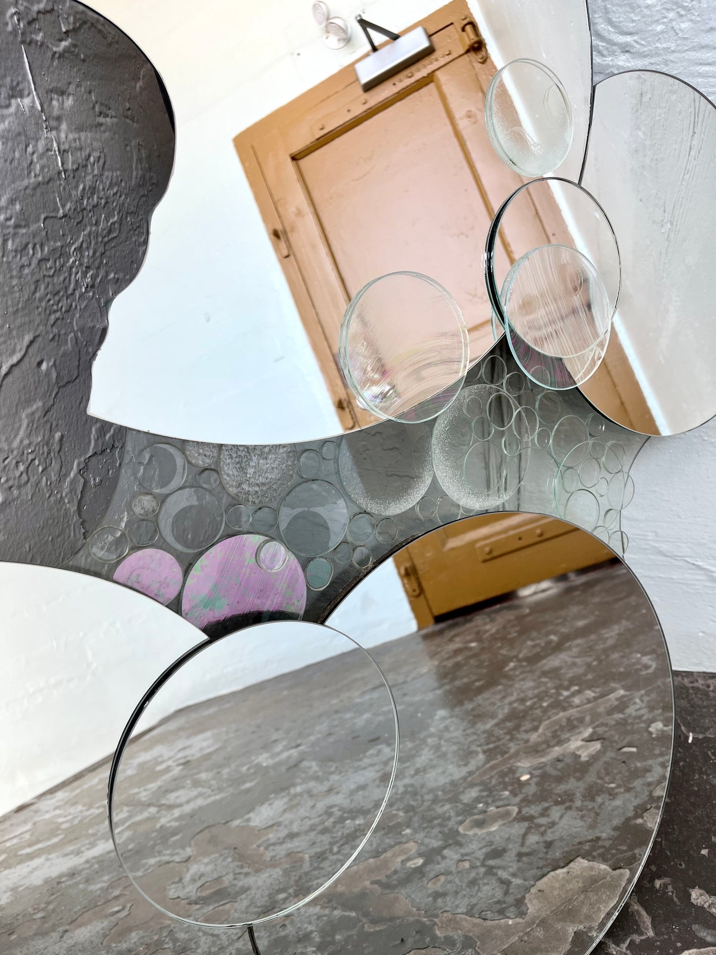 Vintage Artist-made Celestial Stacked Moon Mirror