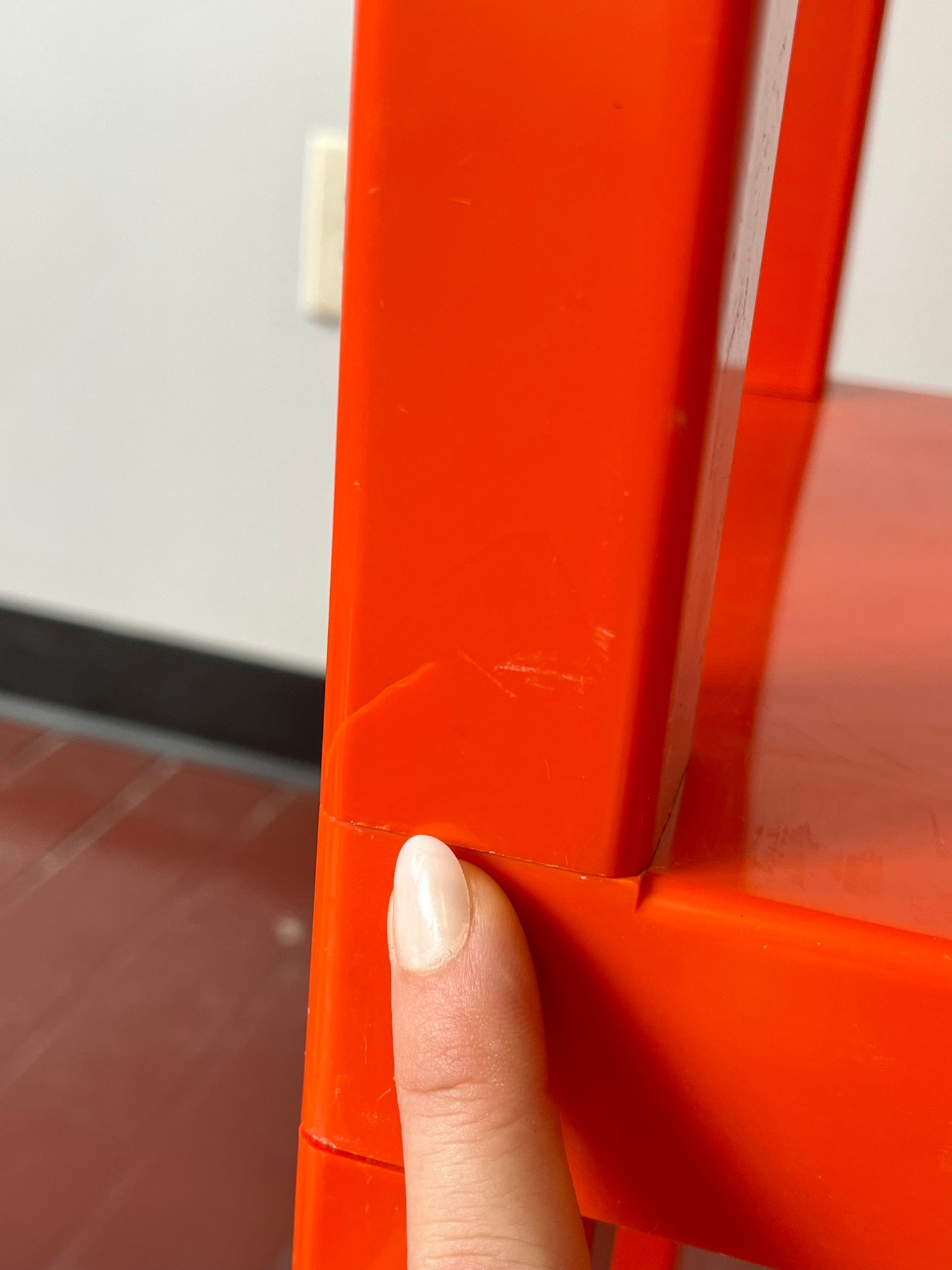 Vintage 1970s Orange Plastic Modular Shelving Set