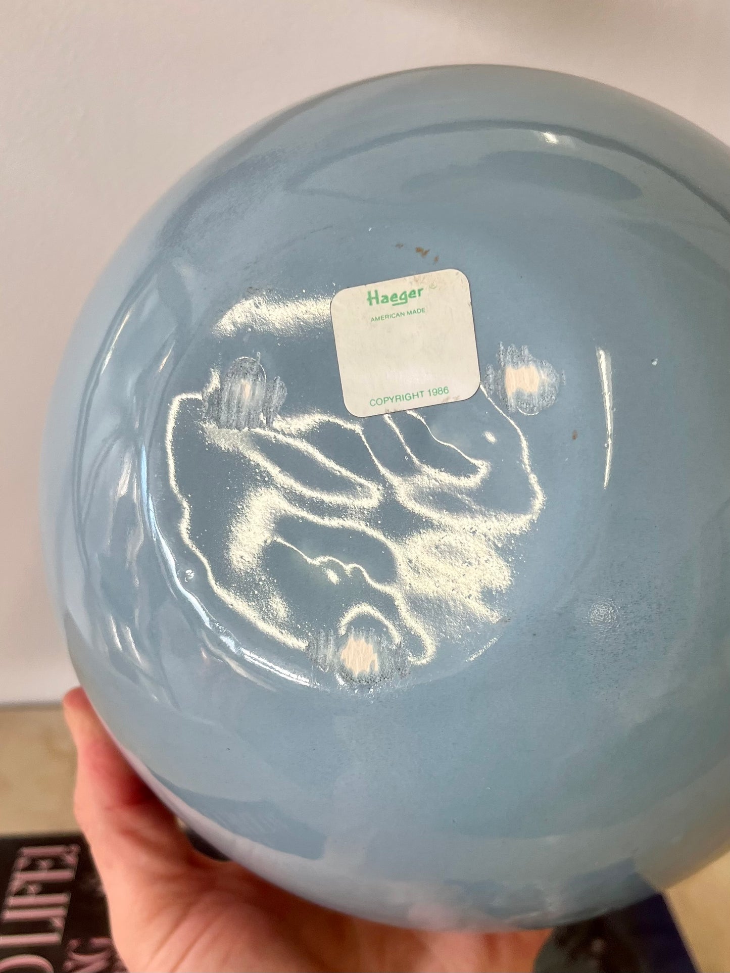 Vintage 1986 Powder Blue Haeger Sphere Vase
