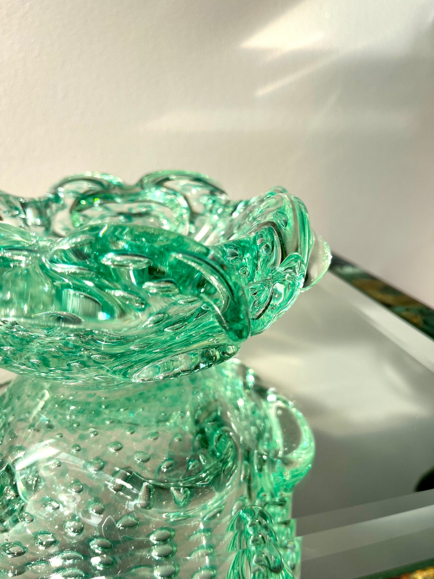Vintage Seafoam Bullicante Murano Ashtray