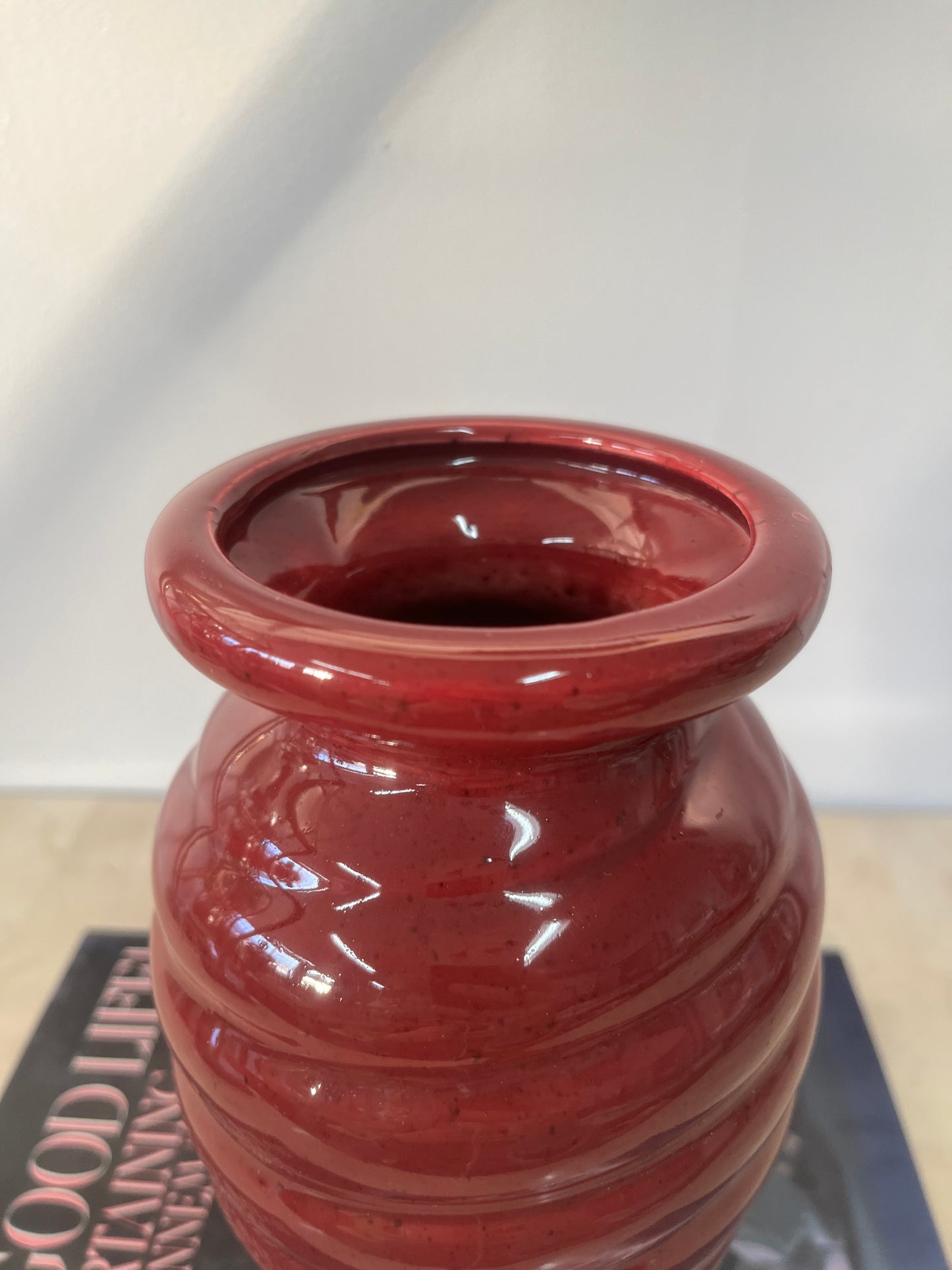 Vintage 2001 Maroon Swirl Haeger Vase