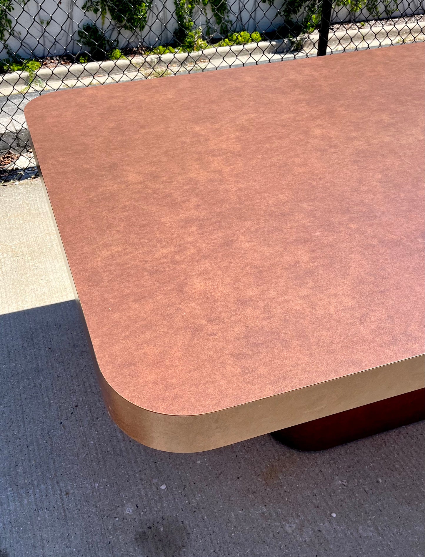 Postmodern Chocolate Brown Textured Laminate Dining Table