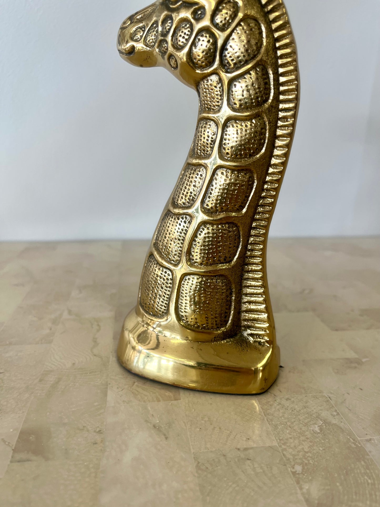 Vintage Brass Giraffe Bookends