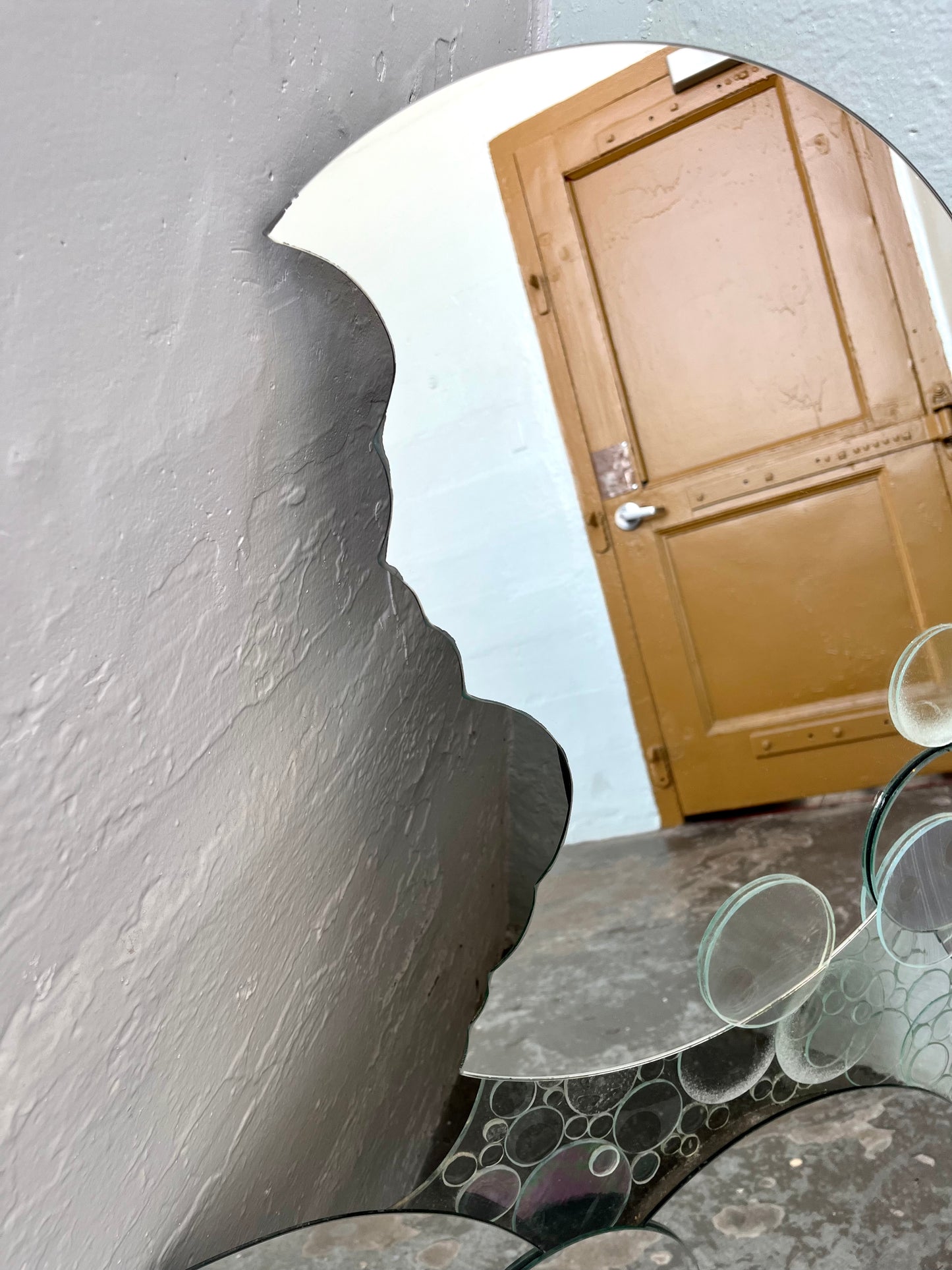 Vintage Artist-made Celestial Stacked Moon Mirror