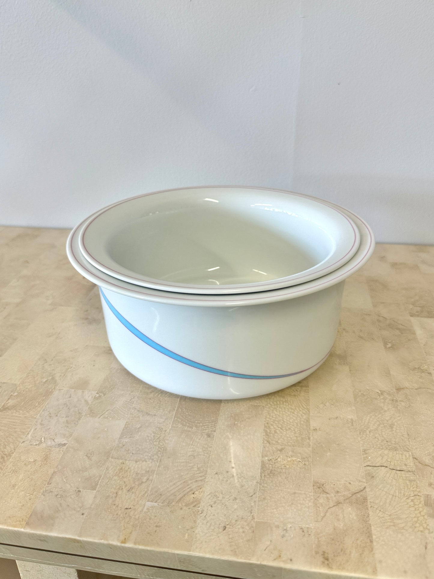 Vintage 1980s Pastel Rimmed Porcelain Arzberg “Orion” Tableware Set