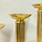 Vintage Brass Pedestal Pillar Candle Holder Trio