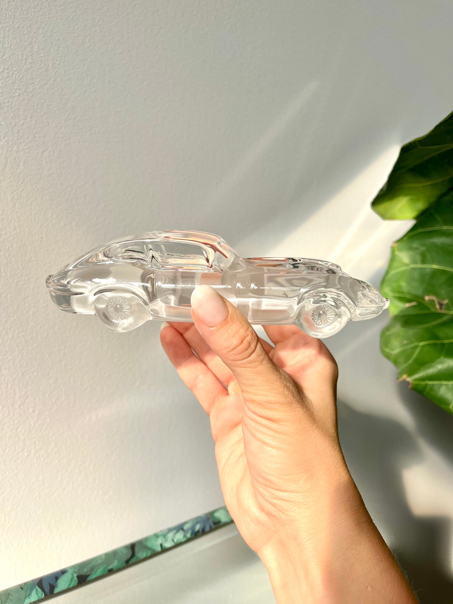Vintage Hofbauer Crystal Jaguar E-Type Paperweight