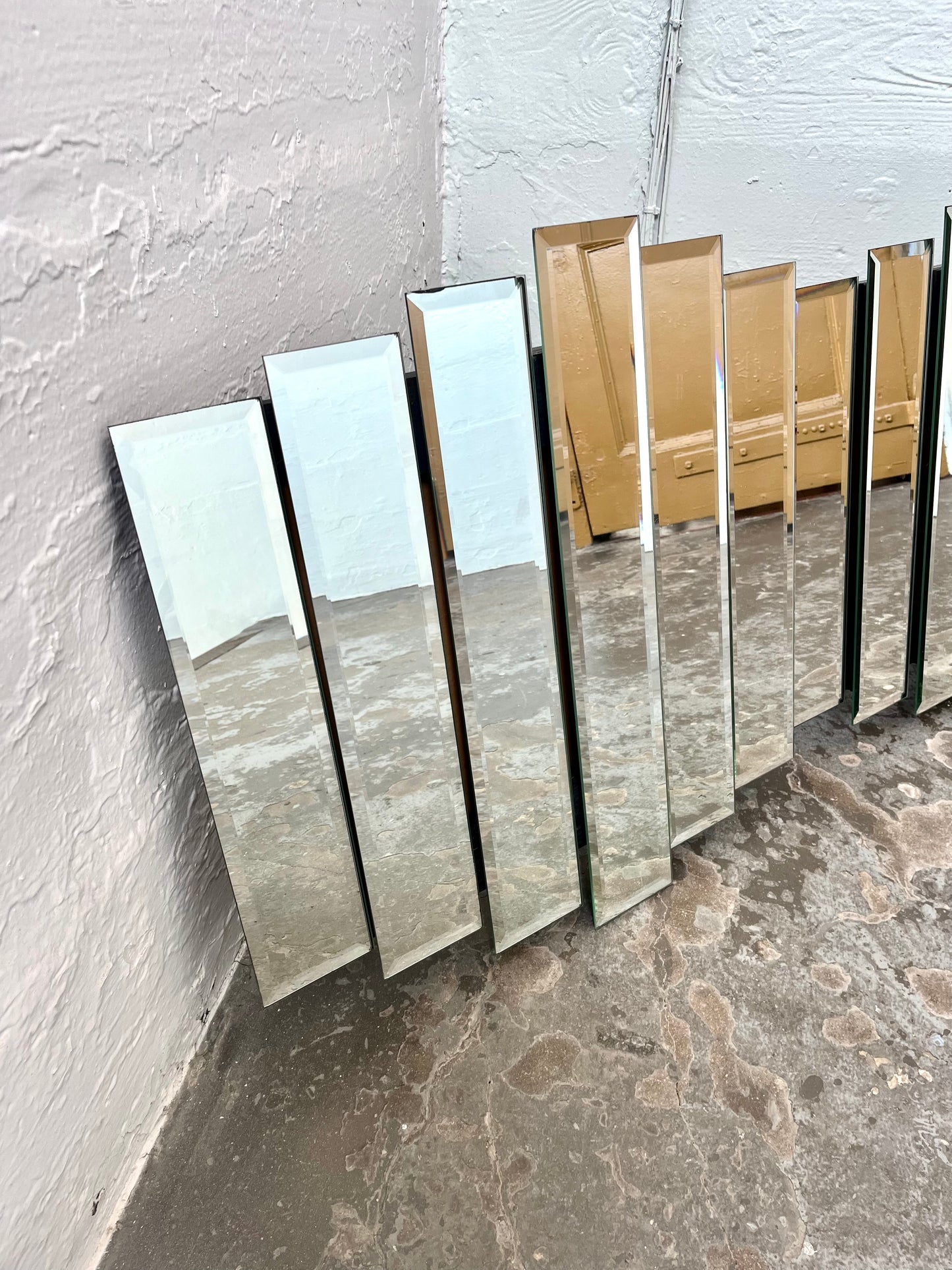 Vintage 1989 Art Deco Style 13 Panel Wall Mirror