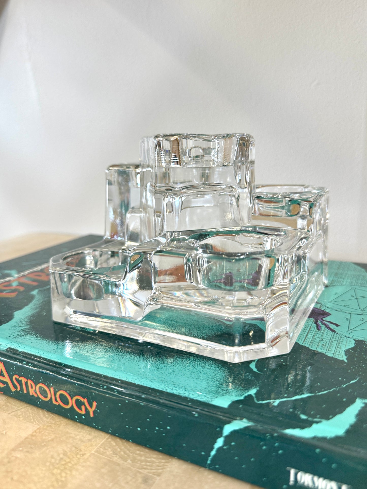 Vintage Crystal Castle Five Tier Votive Holder