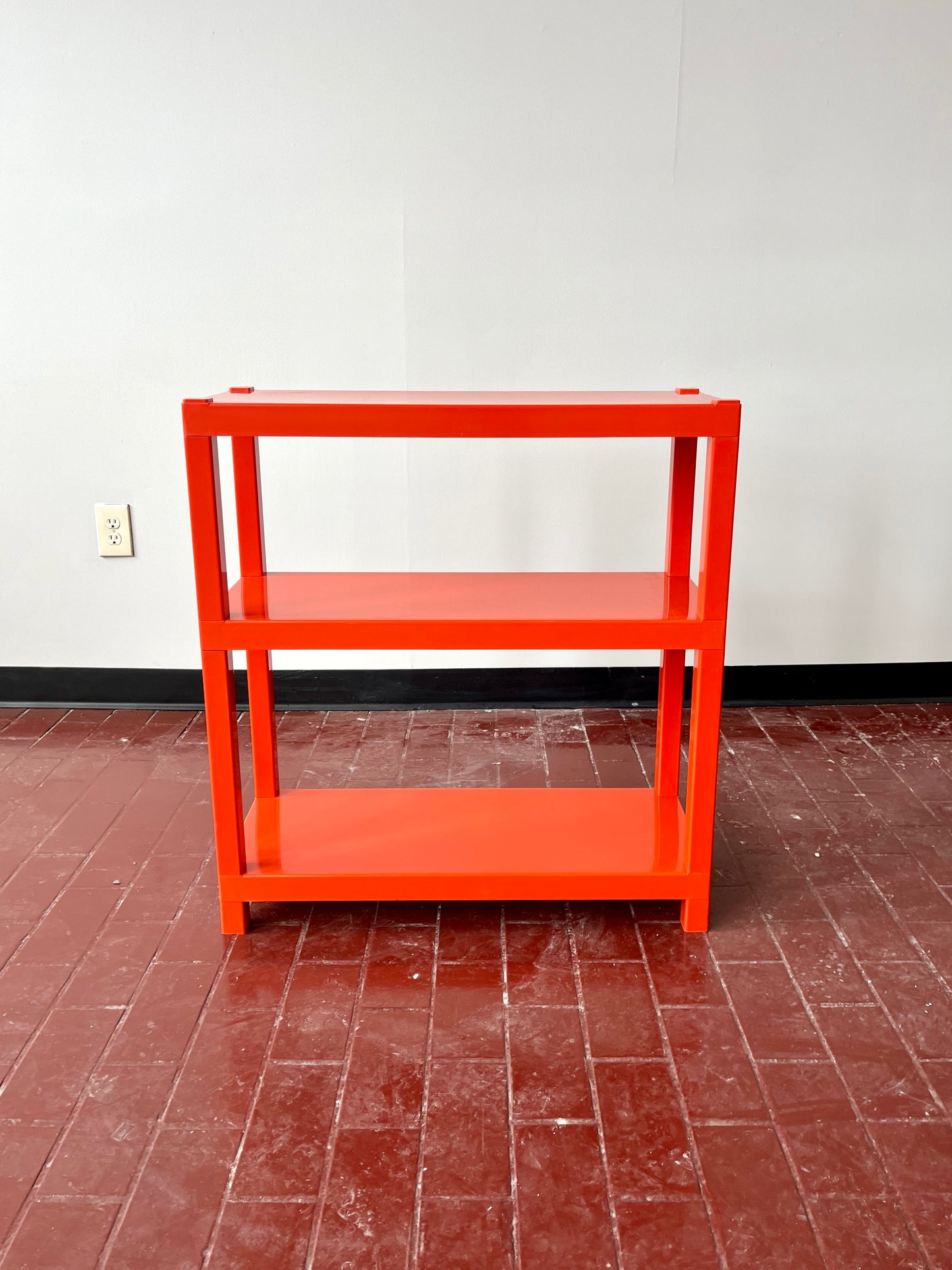 Vintage 1970s Orange Plastic Modular Shelving Set