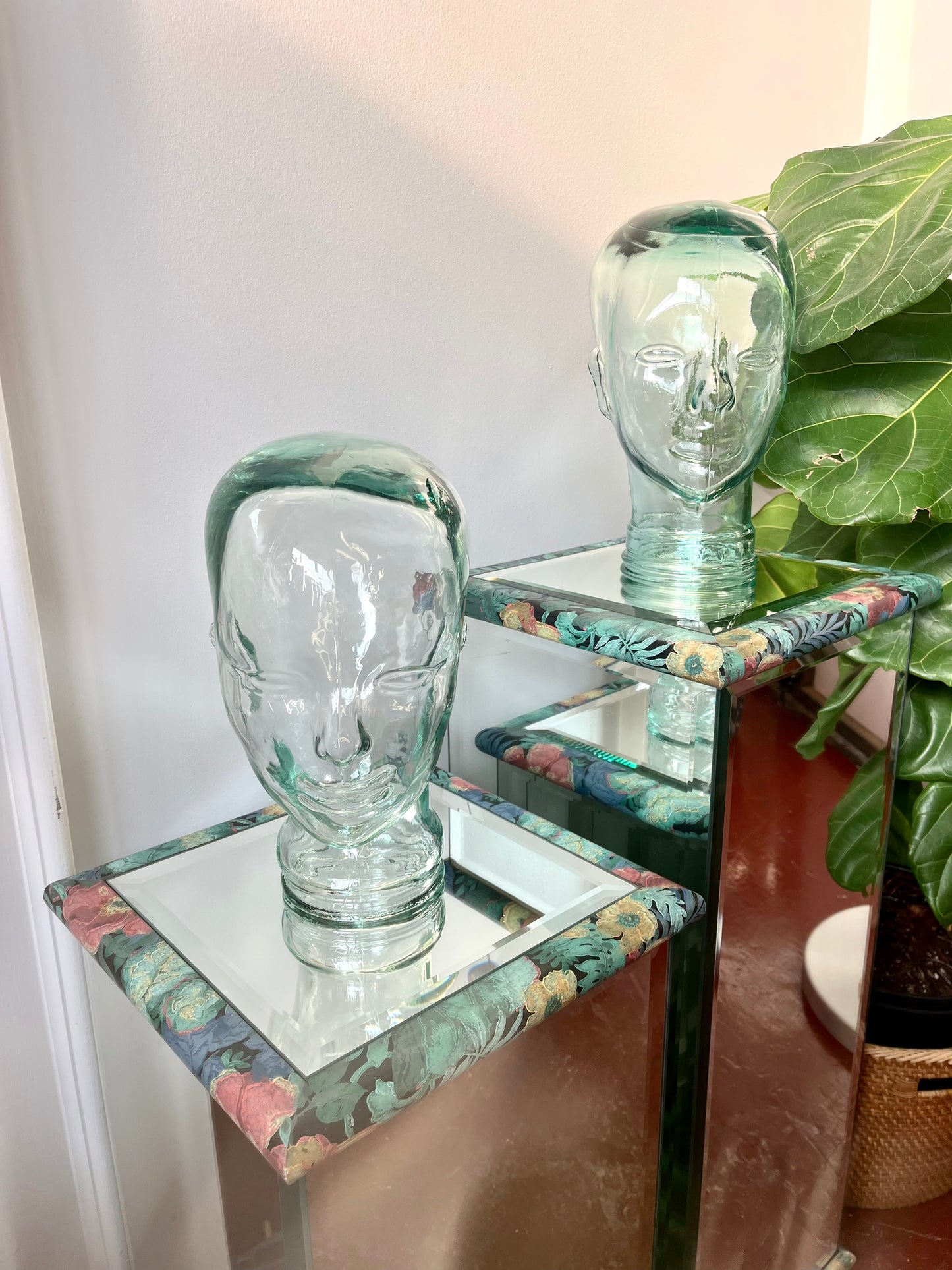 Vintage Glass Mannequin Heads - two available
