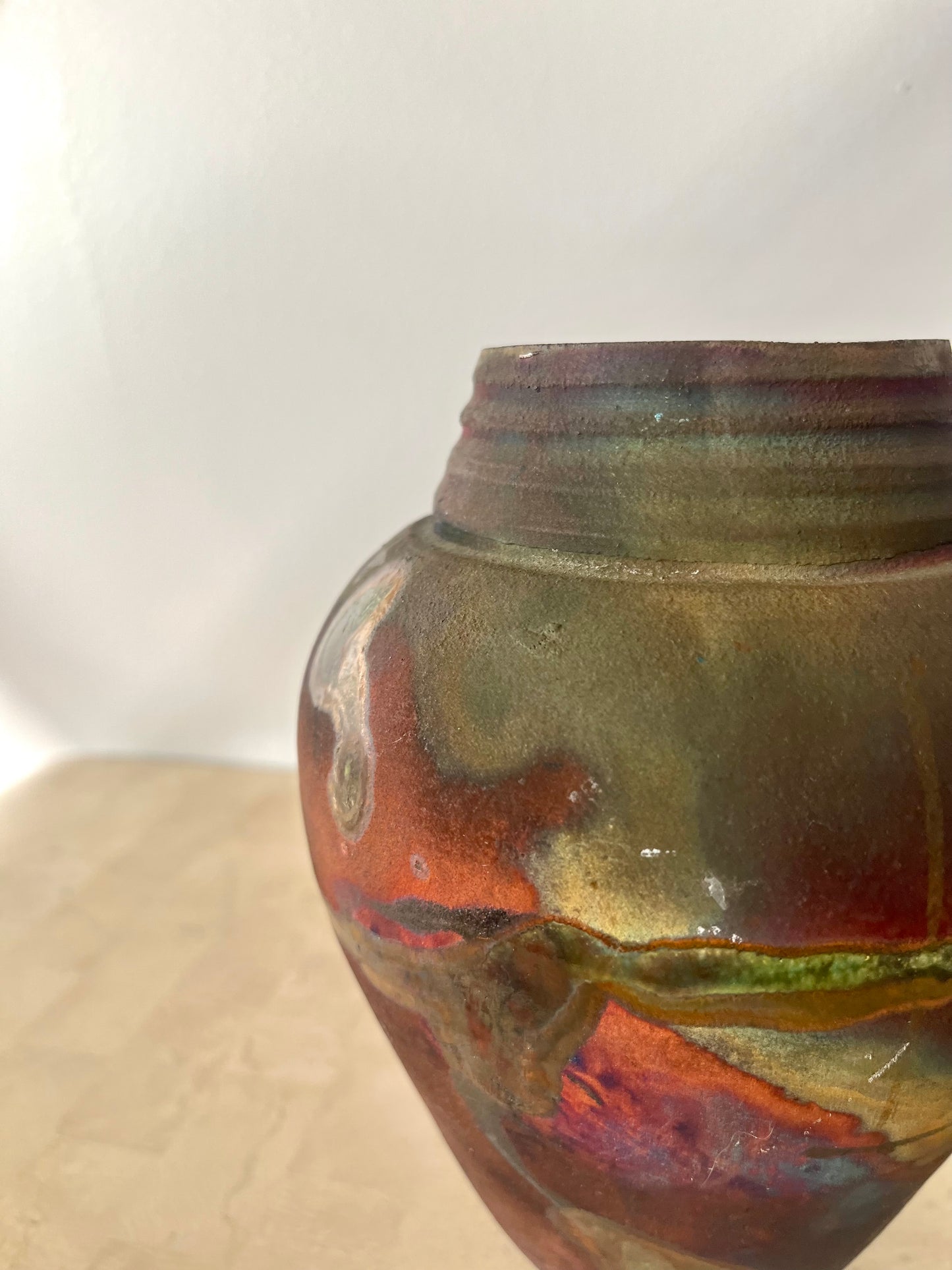 Vintage 1999 Studio Pottery Raku Vase