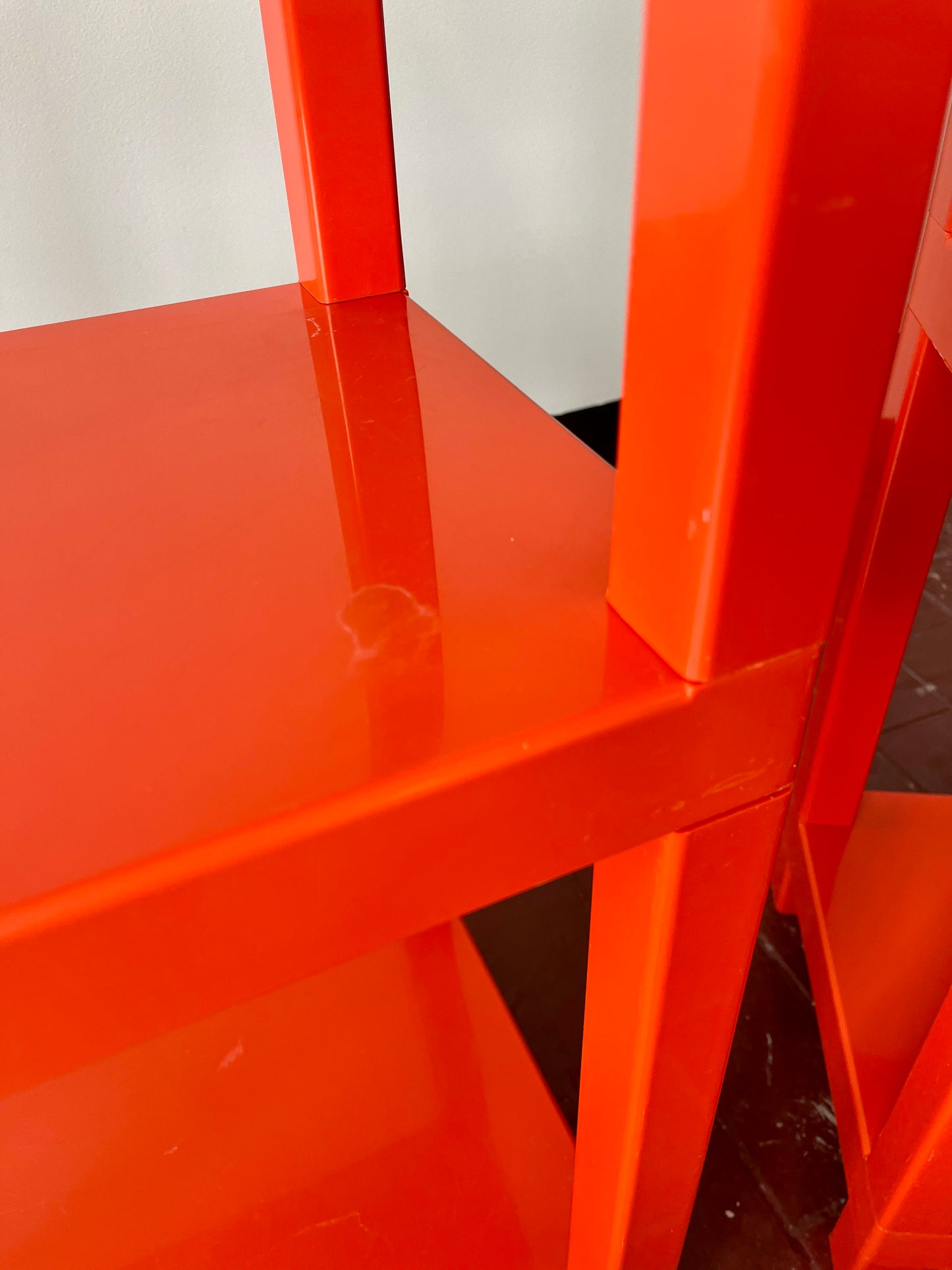 Vintage 1970s Orange Plastic Modular Shelving Set