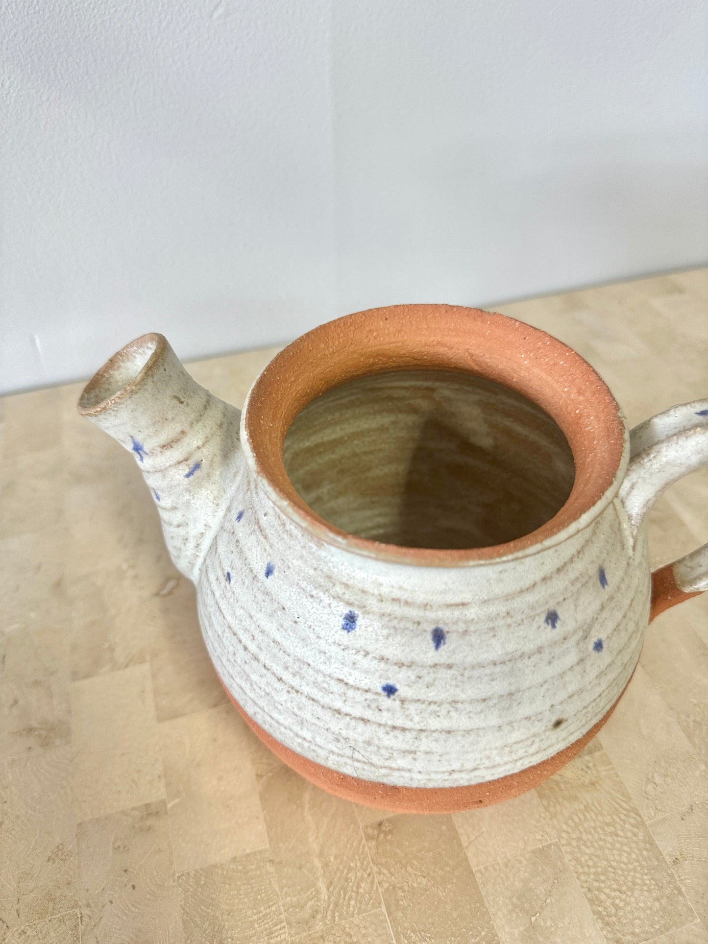 Vintage 1999 Studio Pottery Teapot with Applied Rose Lid