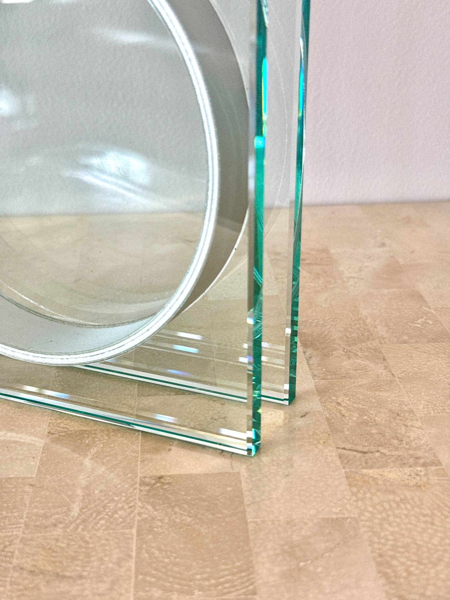 Postmodern Glass & Aluminum Ribbon Vase