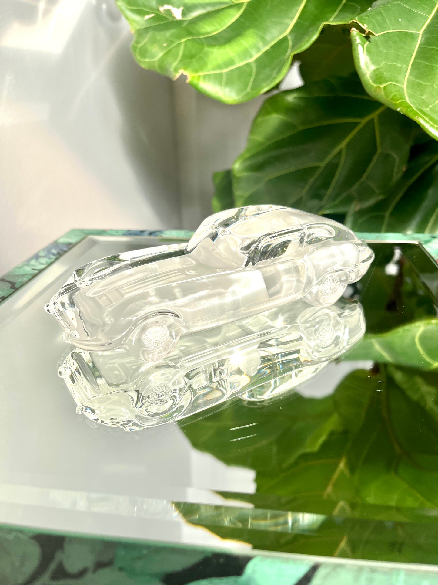 Vintage Hofbauer Crystal Jaguar E-Type Paperweight