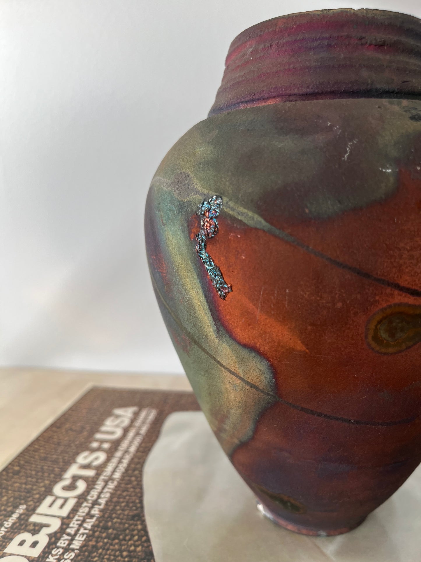 Vintage 1999 Studio Pottery Raku Vase