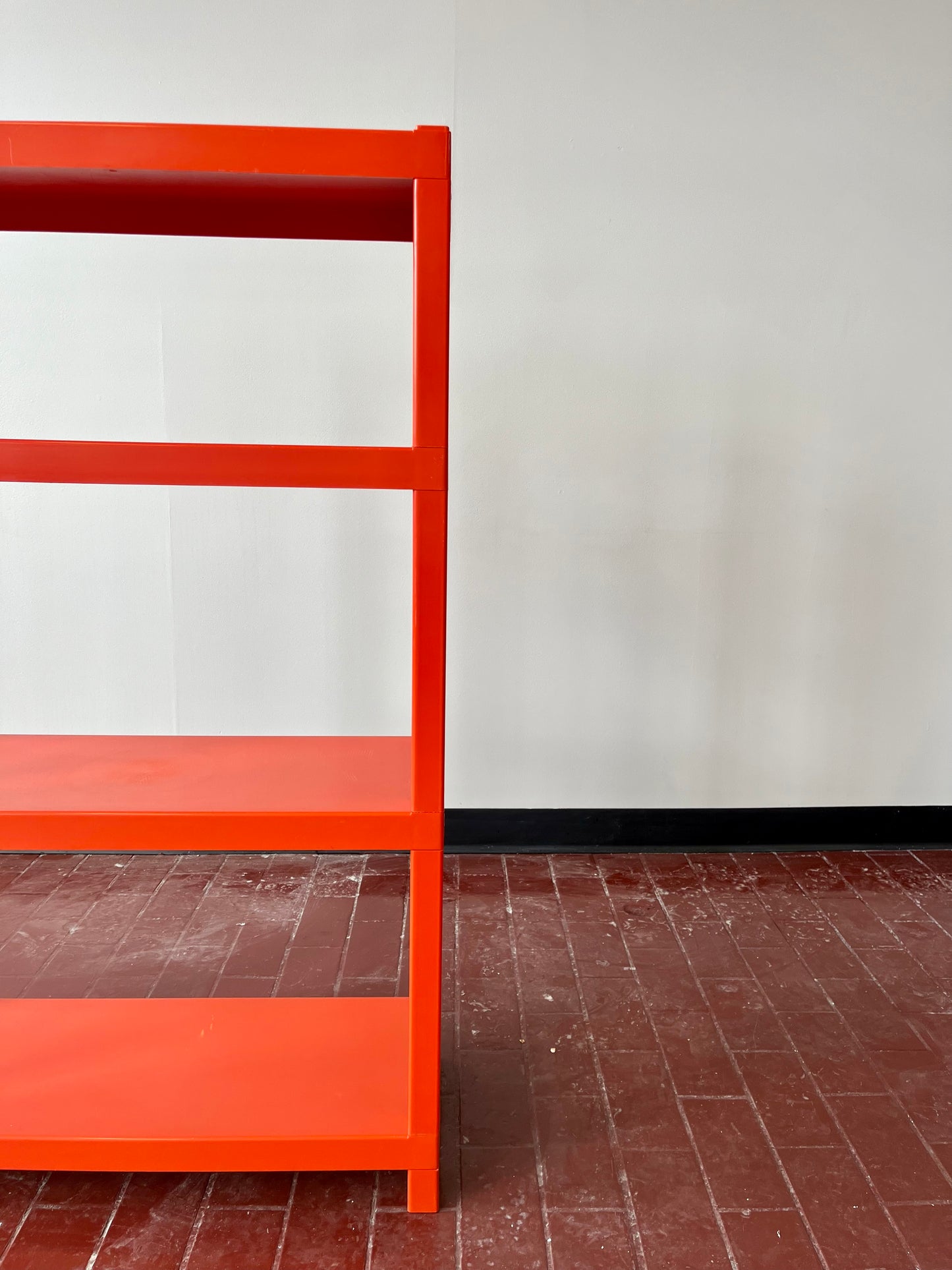 Vintage 1970s Orange Plastic Modular Shelving Set