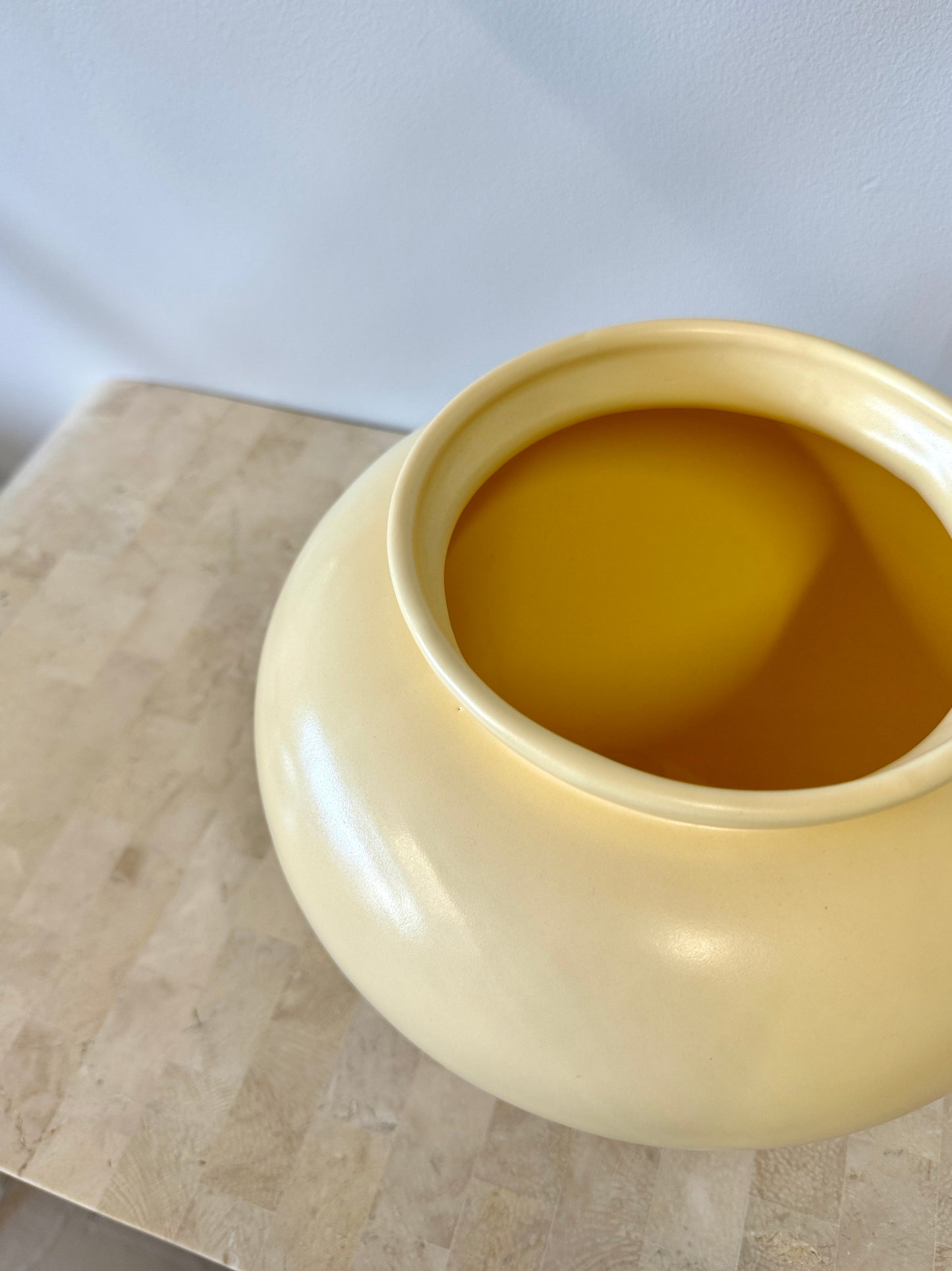 Vintage 1990s Butter Yellow Haeger Ceramic Vase