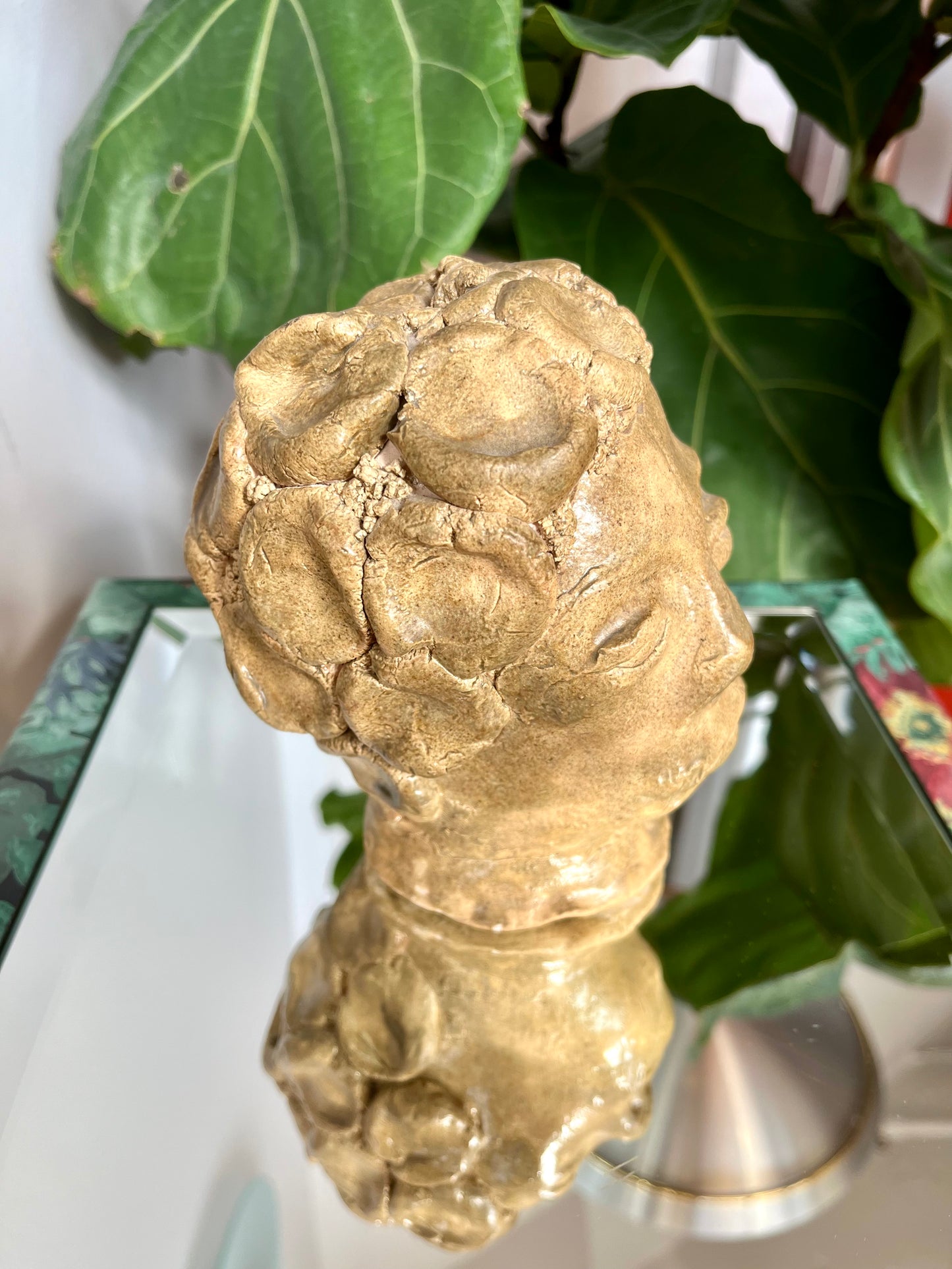 Vintage Artist Signed Studio Pottery Bust