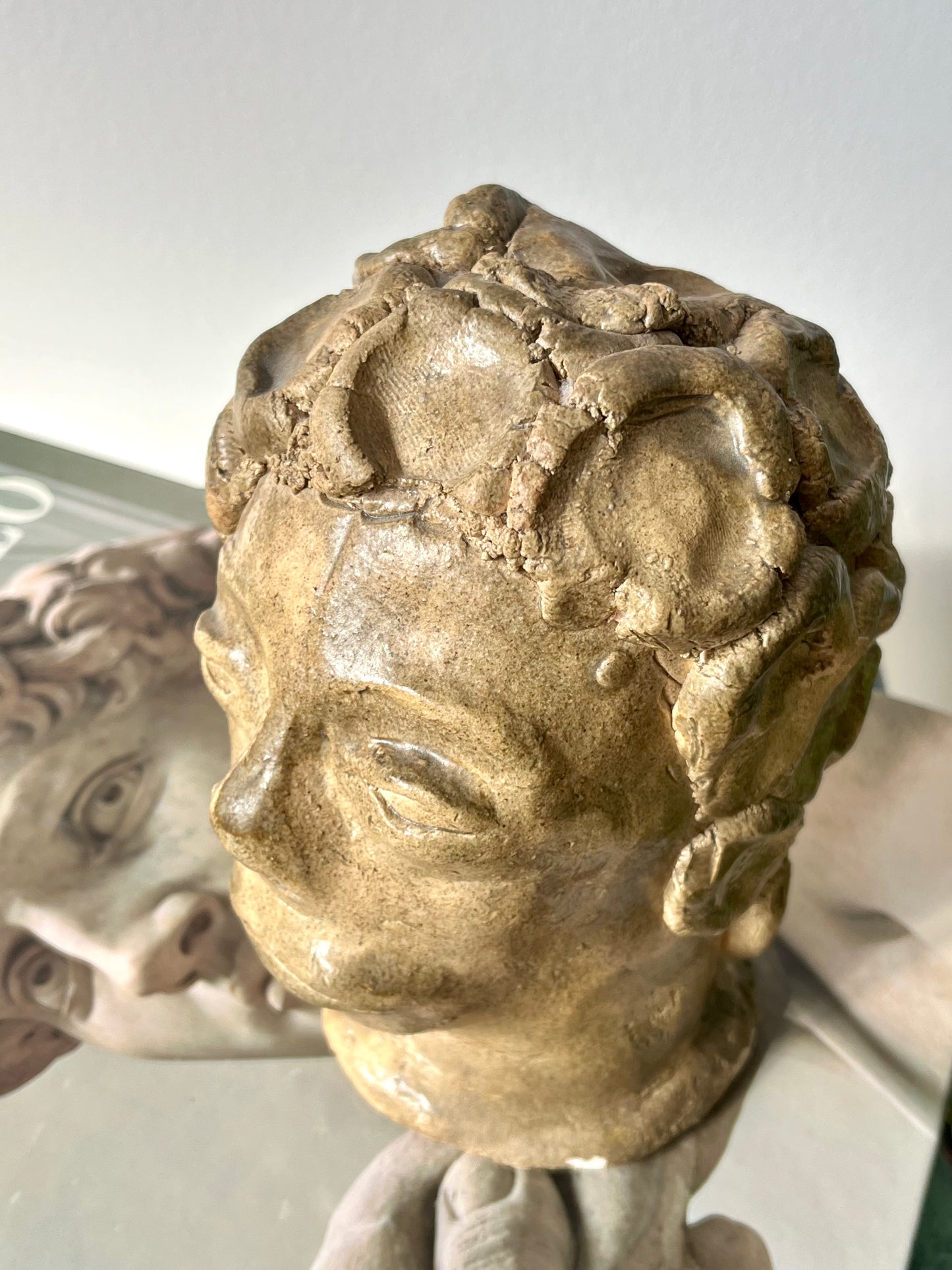 Vintage Artist Signed Studio Pottery Bust