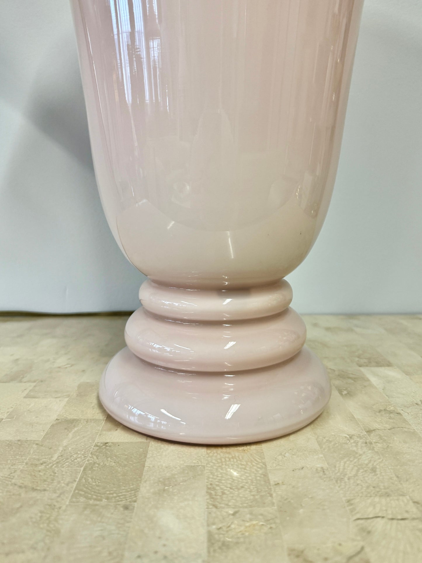 Vintage CVV Vianne French Pink Cased Glass Lamp