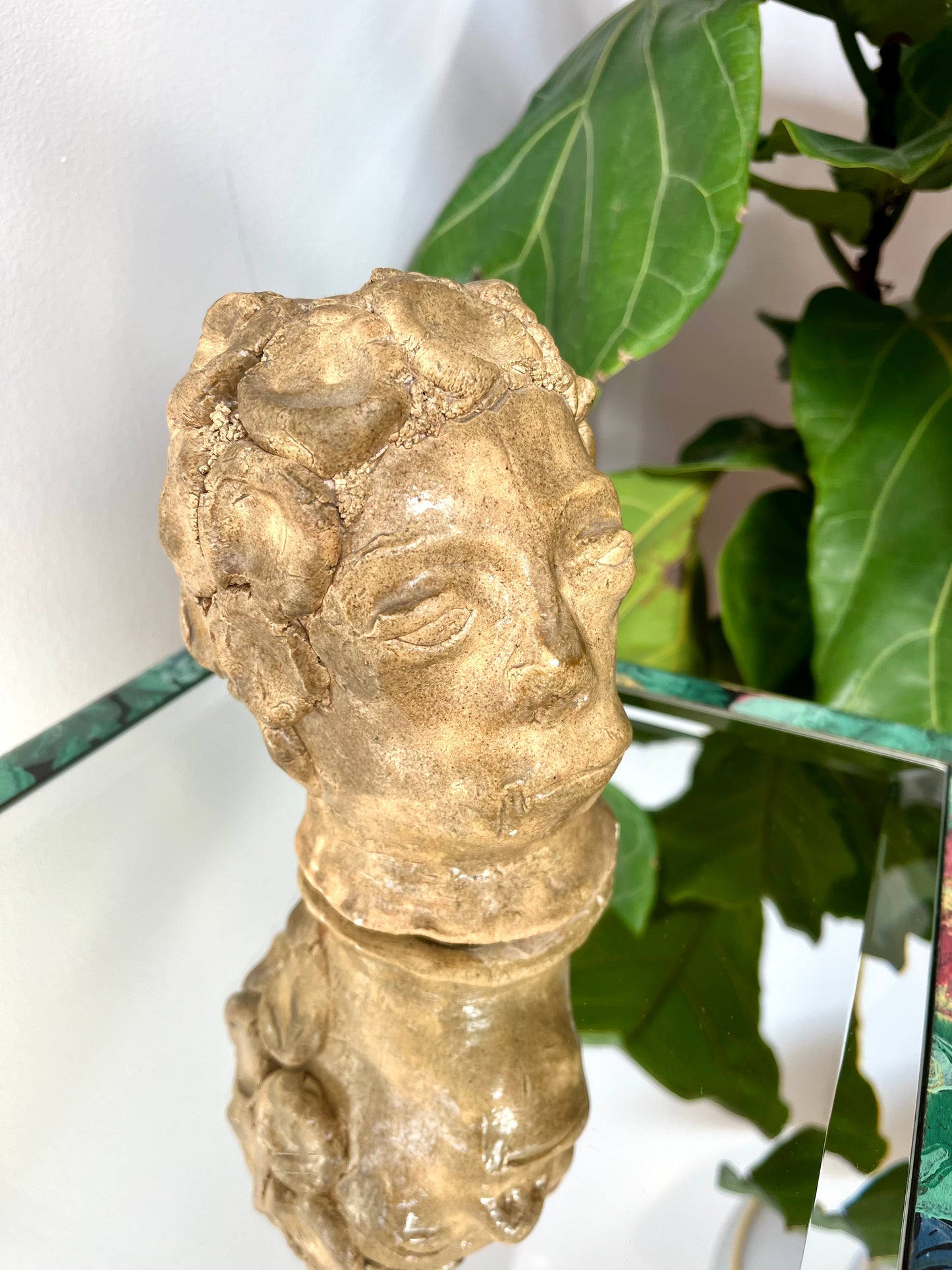Vintage Artist Signed Studio Pottery Bust