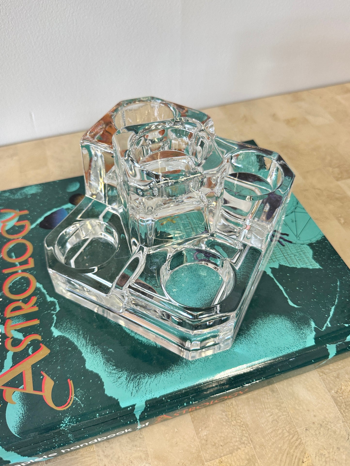 Vintage Crystal Castle Five Tier Votive Holder
