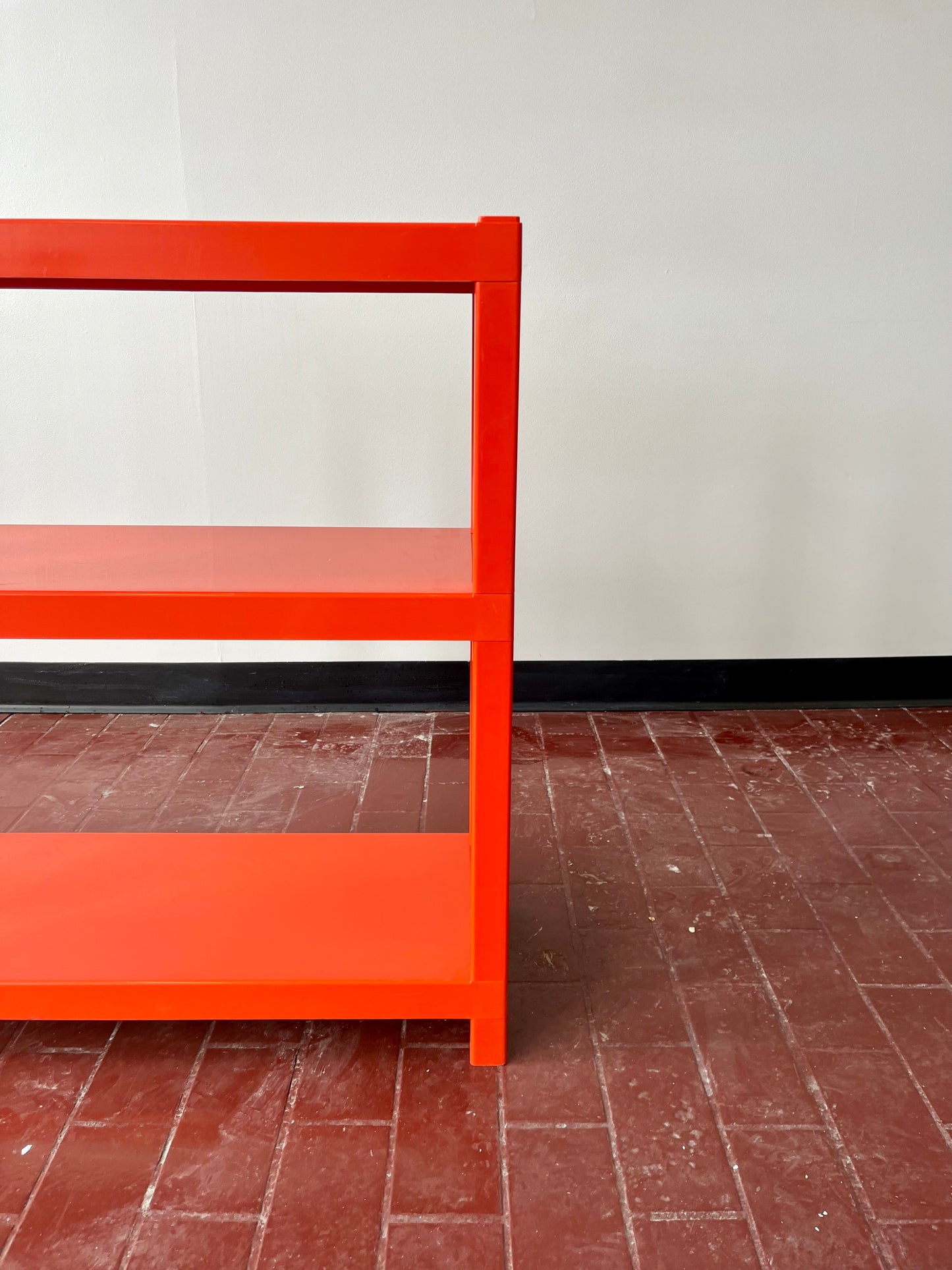 Vintage 1970s Orange Plastic Modular Shelving Set