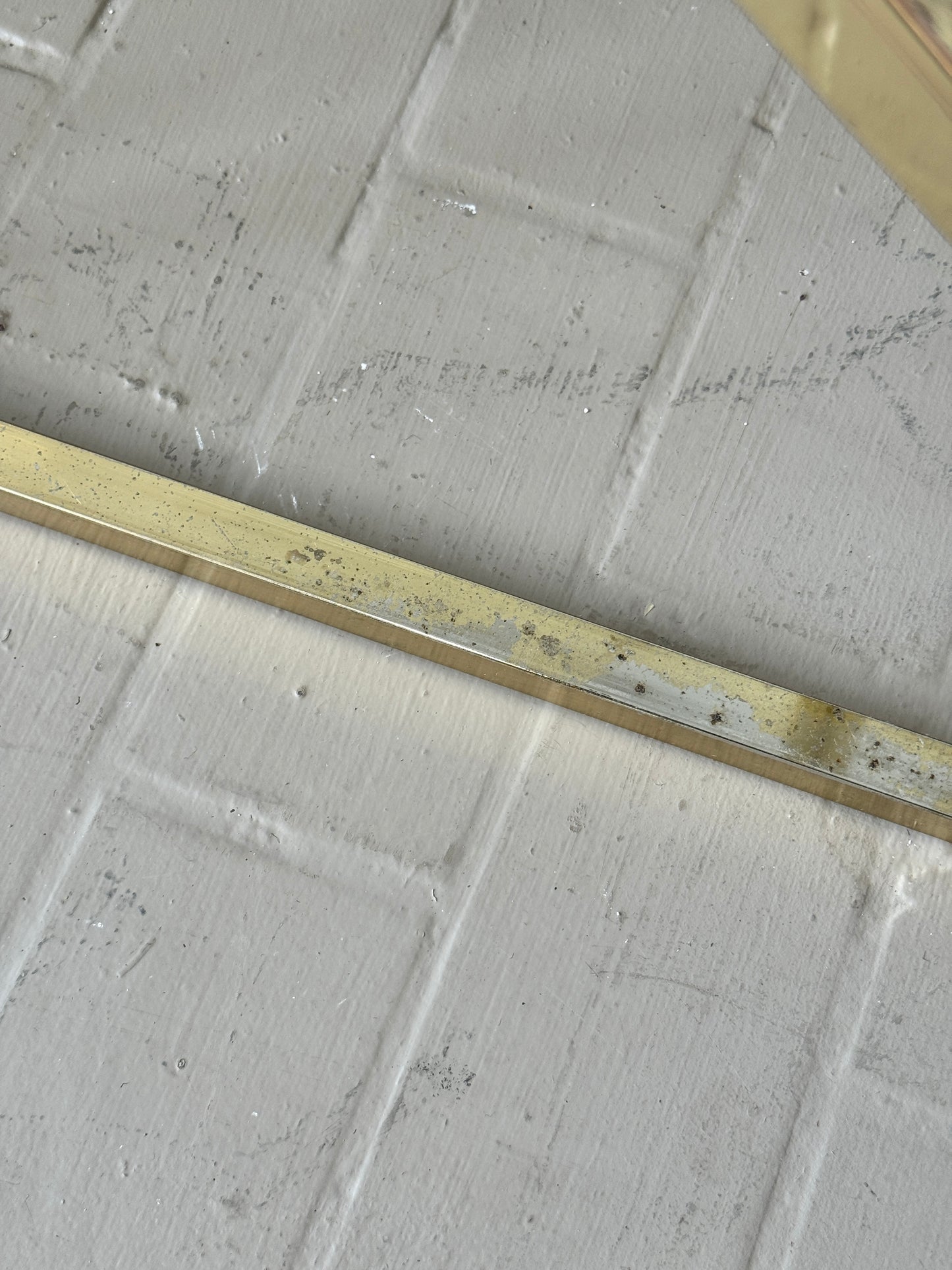 Vintage Diamond Brass and Glass Etagere