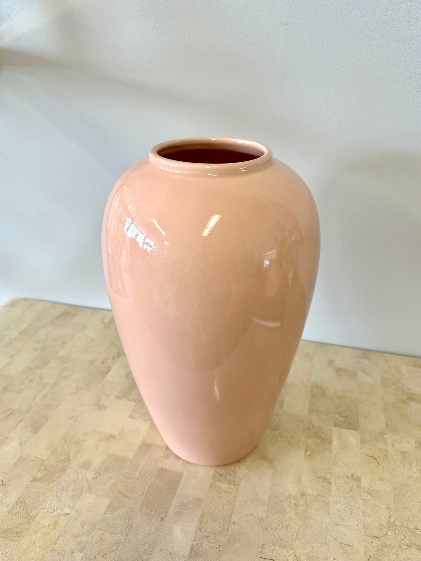 Vintage 1989 Pale Peach Haeger Vase