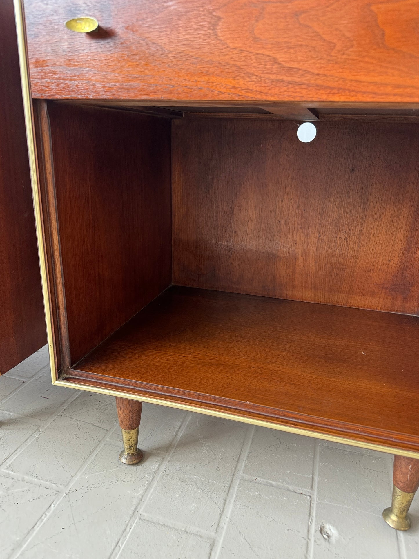 Pair MCM RWay Walnut Nightstands